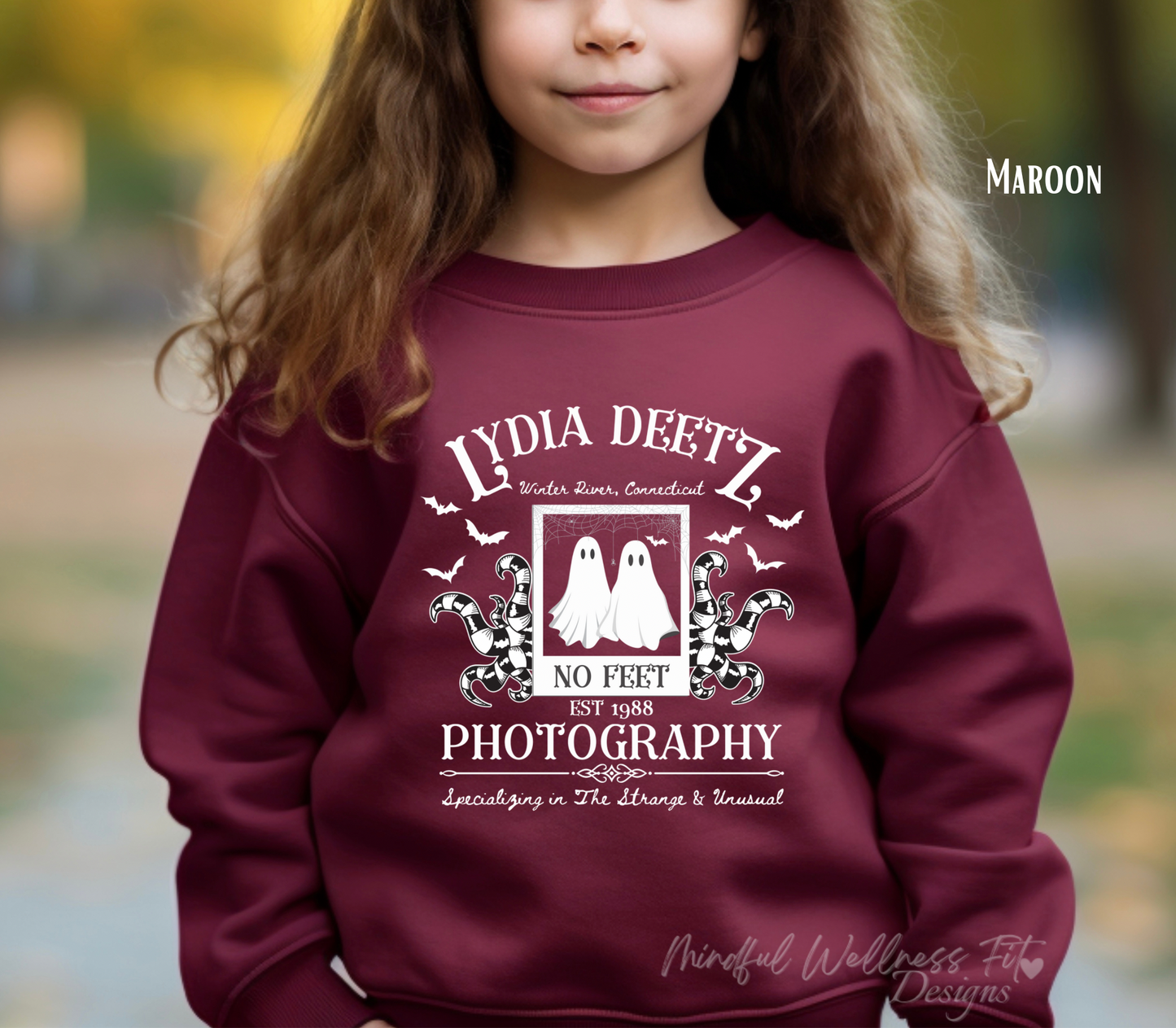 Lydia Deetz Photography Kids Sweatshirt, Beetlejuice 1988 Inspired Kids Sweatshirt, Halloween Ghost Kids Shirt, Strange & Unusual Kids Sweatshirt