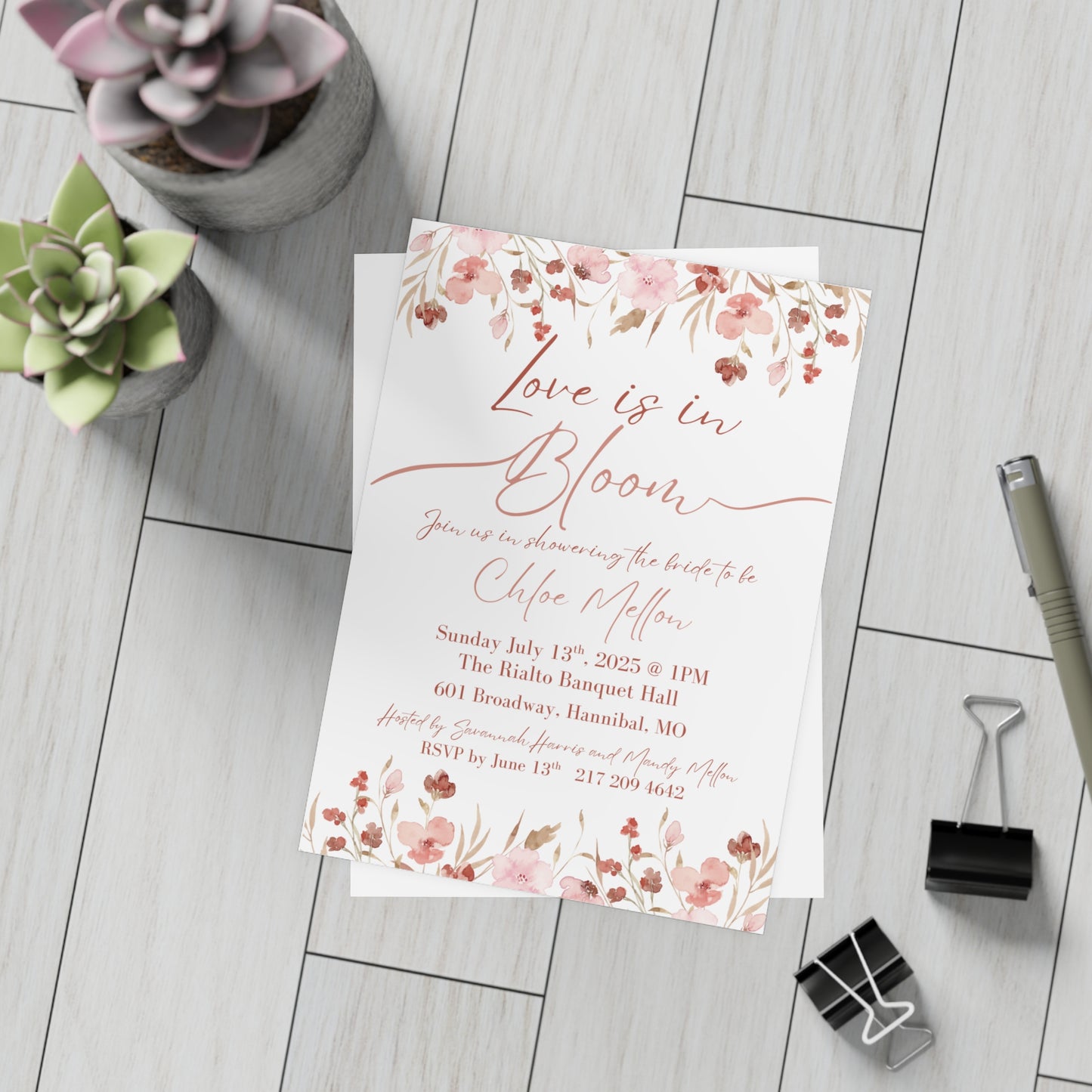 Postcard Bundles - Love is in Bloom Bridal Shower Invitation