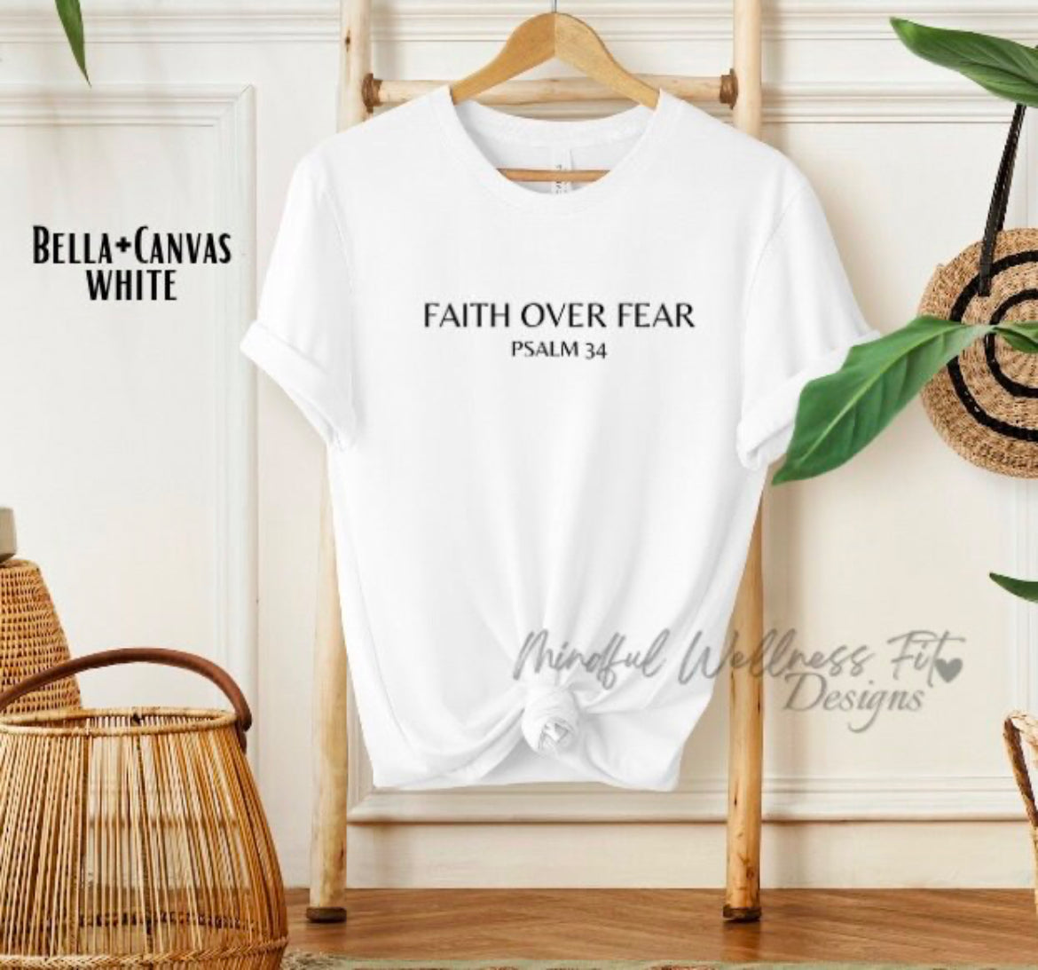 Faith Over Fear Shirt, Psalm 34 Christian Shirt, Minimal Religious Shirt, Bible Verse Shirt, Scripture Tee, Gift for Her, Have Faith Shirt
