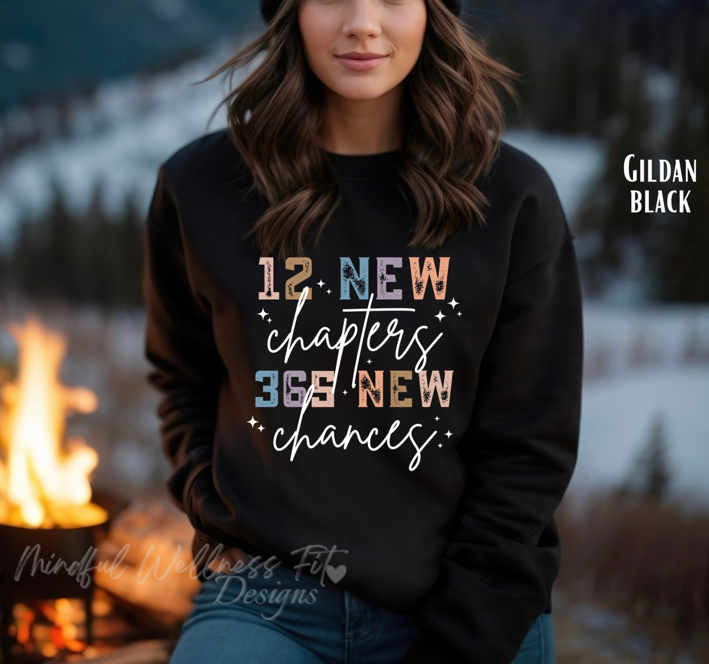 12 New Chapters 365 New Chances Sweatshirt, New Year Sweatshirt, 2025 New Year Crew Sweatshirt, New Years Eve Sweater