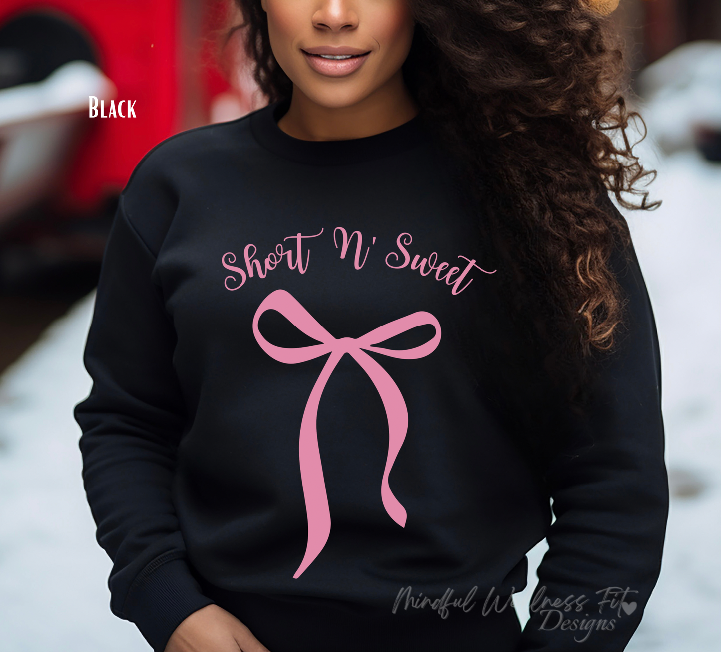 Short N' Sweet Sweatshirt, Coquette Aesthetic, Pop Culture Crewneck, Music Lover Sweater, Cute Bow Sweater, Music Festival Sweatshirt