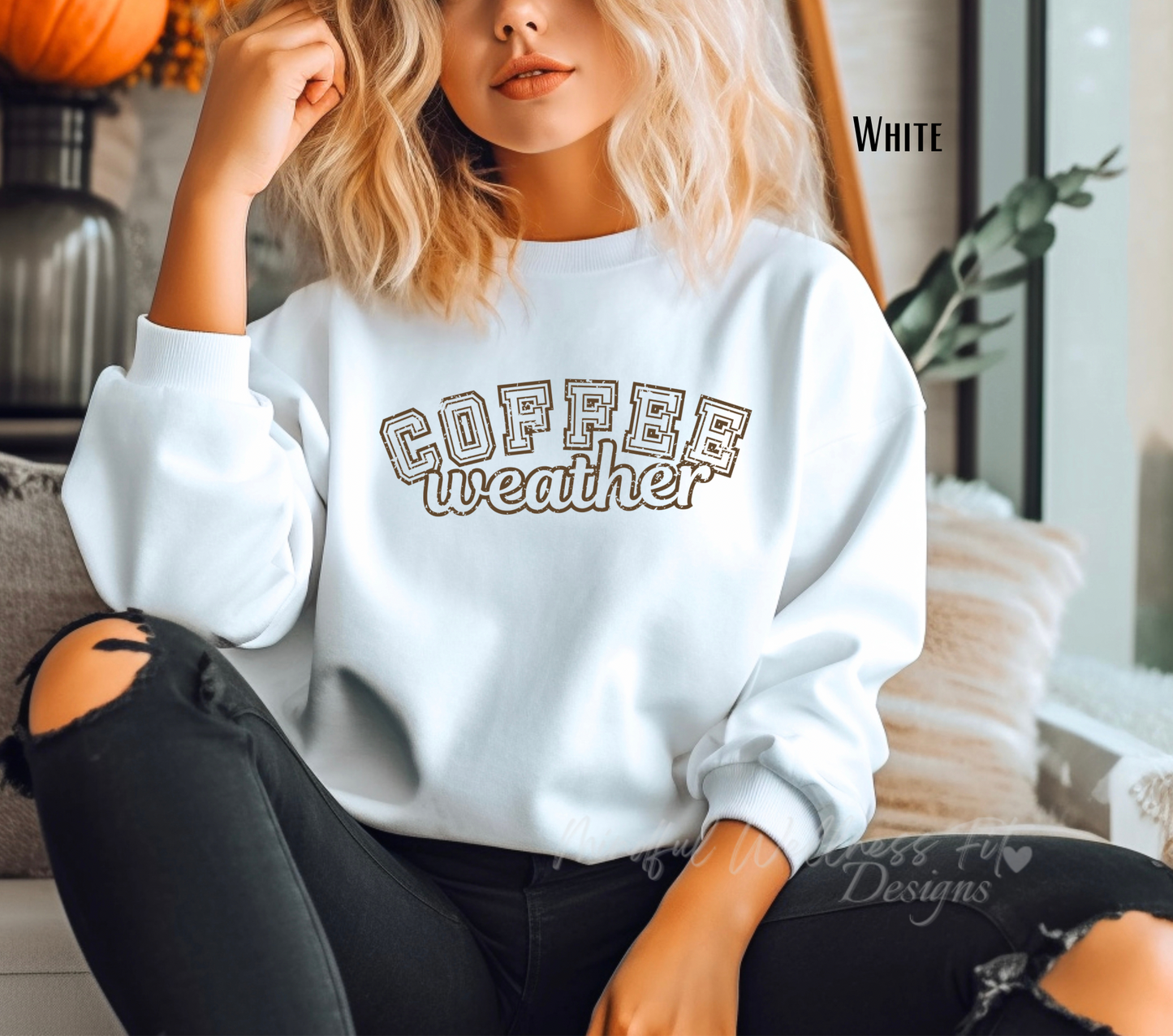 Coffee Weather Sweatshirt, Autumn Vibes, Cozy and Comfy Midweight Softstyle Fleece Crewneck, Fall Apparel, Sweater Weather