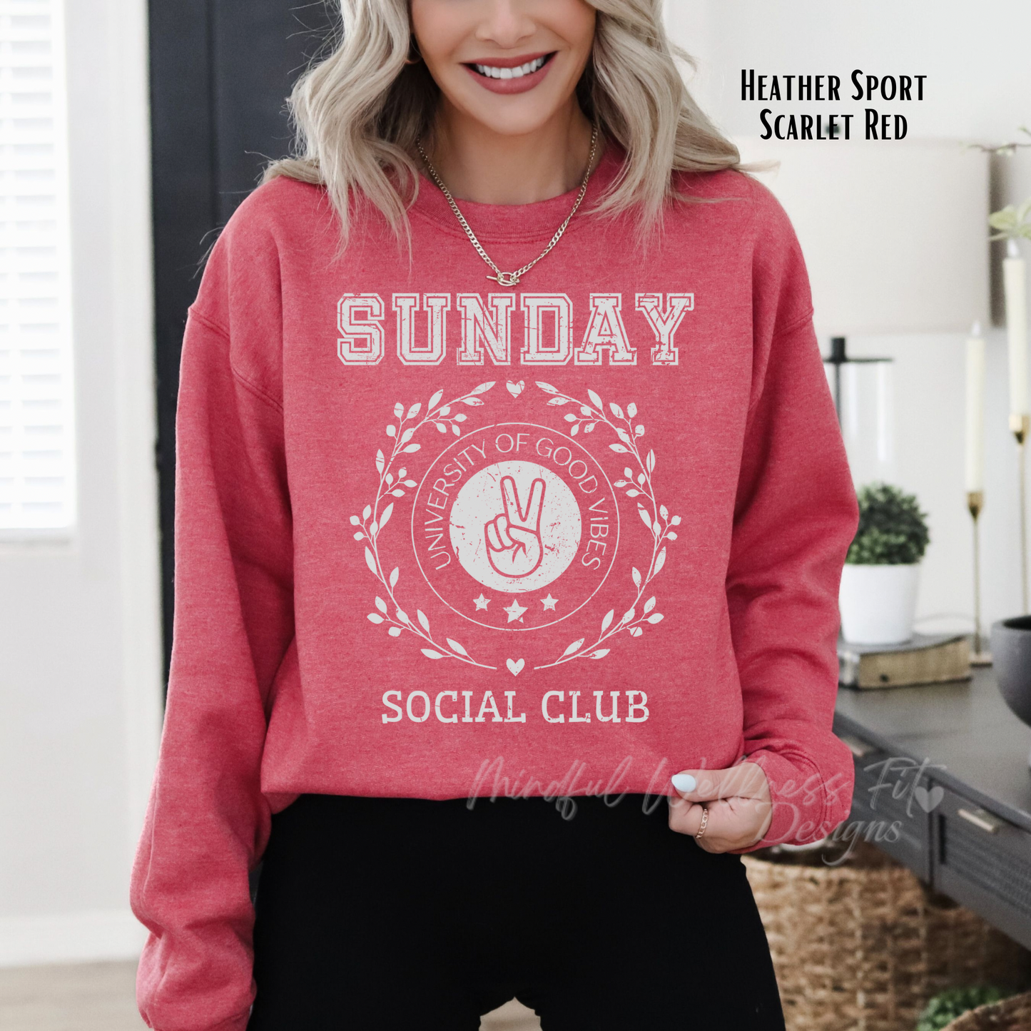Sunday Social Club Sweatshirt, University Of Good Vibes Sweater, Sunday Peace Sweatshirt, Cozy Sunday Mornings Sweatshirt, Gift for Her
