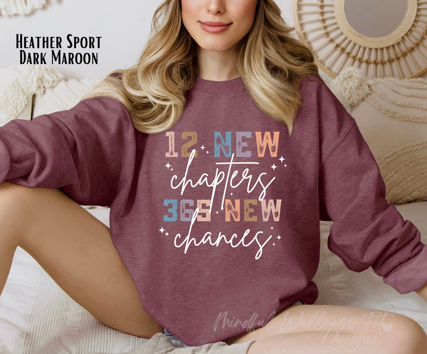 12 New Chapters 365 New Chances Sweatshirt, New Year Sweatshirt, 2025 New Year Crew Sweatshirt, New Years Eve Sweater
