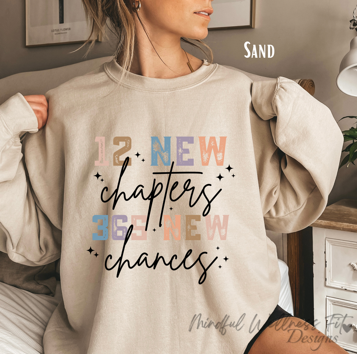 12 New Chapters 365 New Chances Sweatshirt, New Year Sweatshirt, 2025 New Year Crew Sweatshirt, New Years Eve Sweater