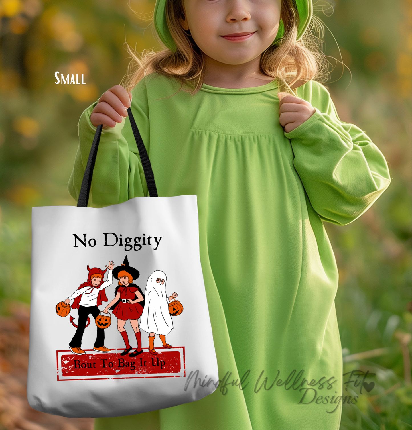No Diggity Bout To Bag It Up Tote Bag, Halloween Trick or Treat Bag, Song Lyric Inspired Halloween Tote Bag, Kids Candy Bag