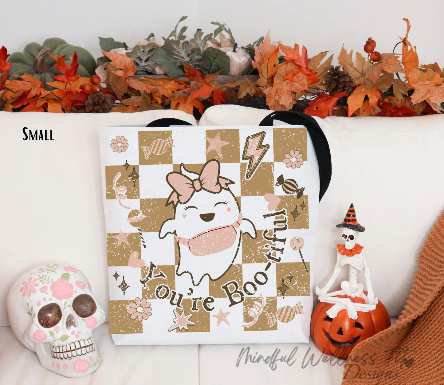 You're Boo-tiful Ghost Trick or Treat Tote Bag, Small Kids Boo-Jee Halloween Bag, You Are Boo-tiful Ghost Tote Bag, Kids Cute Ghost Tote