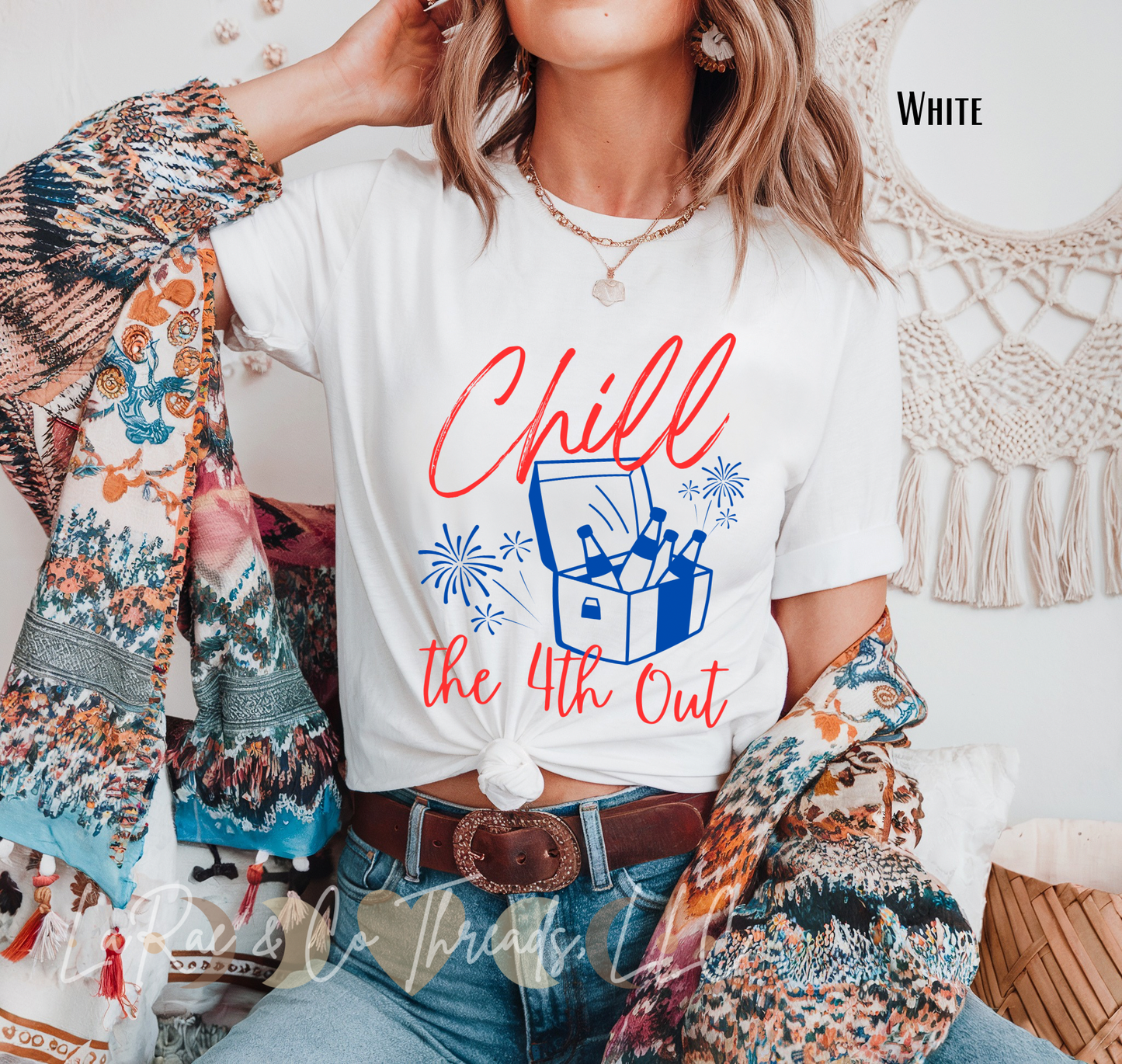 Chill 4th Out Tee, Relaxed Independence Day T-Shirt, Summer BBQ Shirt, Patriotic Shirt, 4th of July Drinks Shirt, Ice Cold Tee, Casual Holiday Outfit