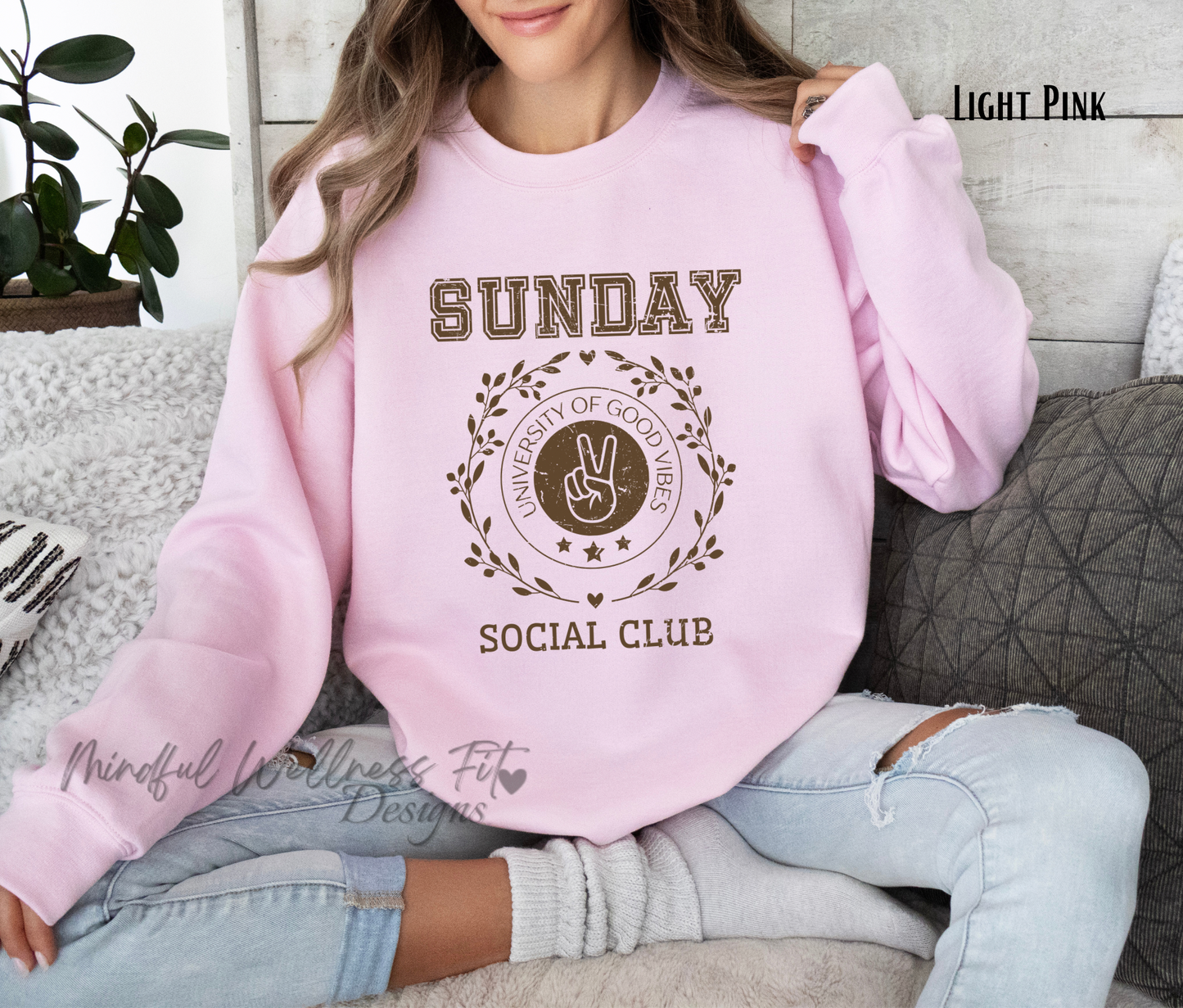 Sunday Social Club Sweatshirt, University Of Good Vibes Sweater, Sunday Peace Sweatshirt, Cozy Sunday Mornings Sweatshirt, Gift for Her