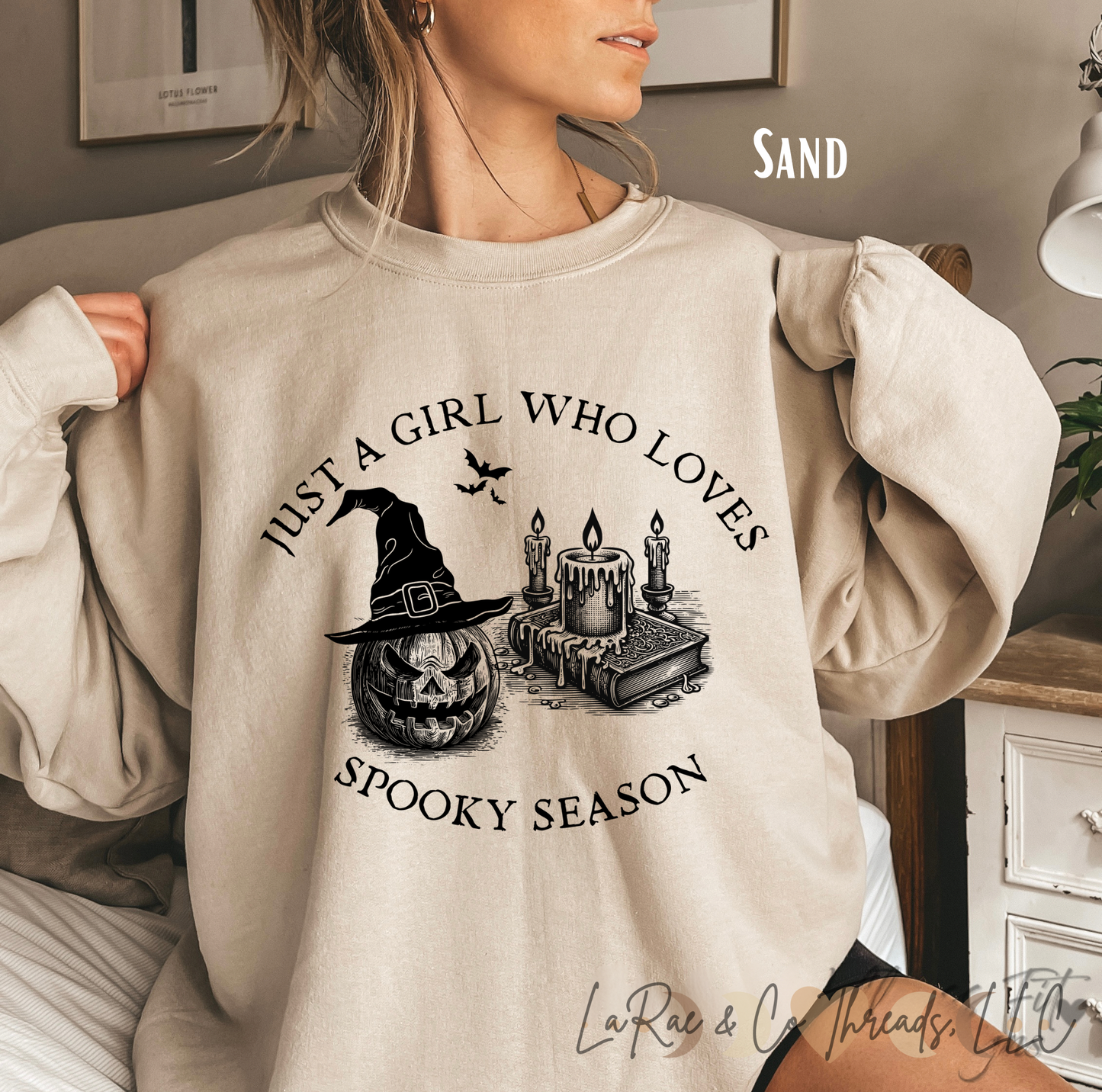 Spooky Season Sweatshirt - Just a Girl Who Loves Cozy Fall Fashion, Halloween Gift, Autumn Apparel, Halloween Lover, Casual Wear, Unisex Crewneck
