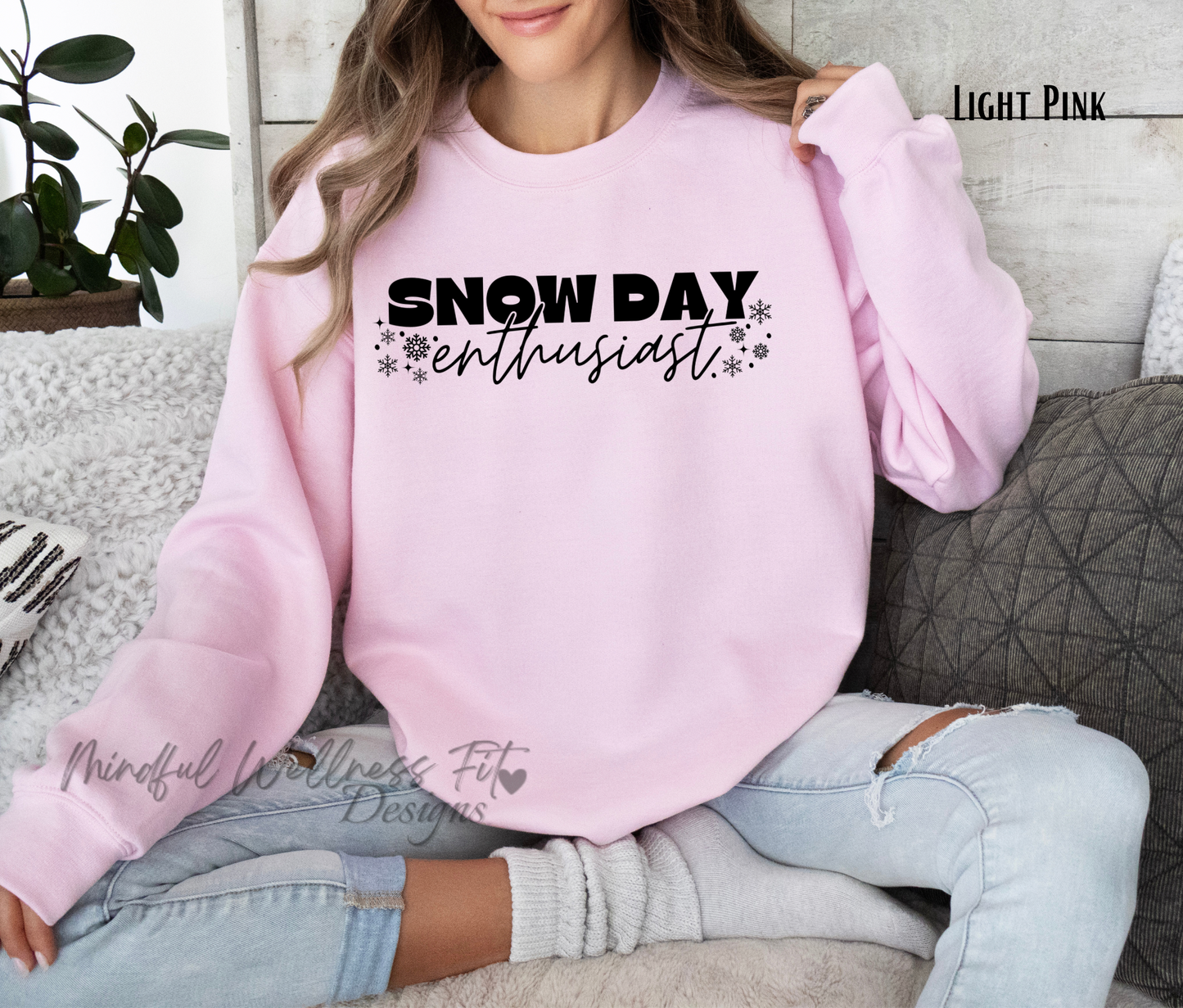 Snow Day Enthusiast Sweatshirt, Teacher Winter Holiday Crew, Fun No School Day Sweater, Cozy Snowy Day Crew, Winter Snow Sweatshirt