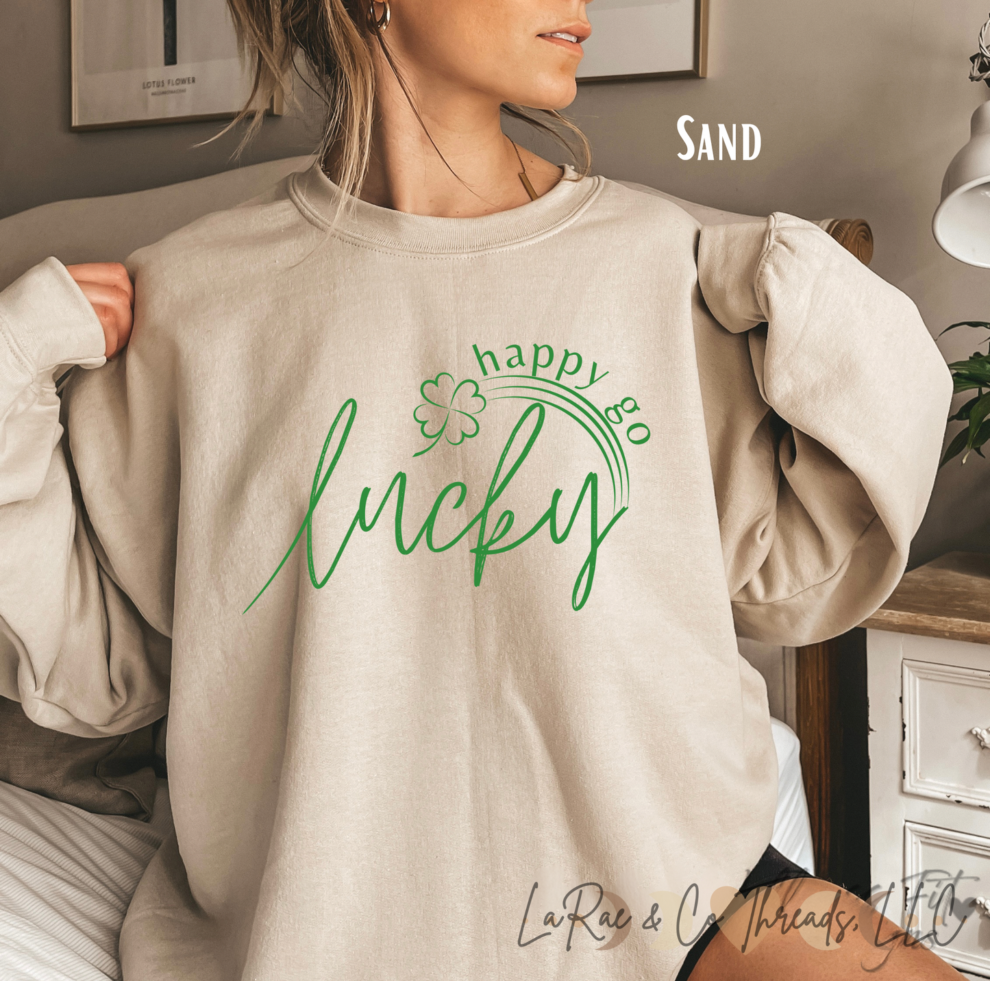 Happy Go Lucky Sweatshirt, Happy St. Patrick's Day Crewneck, St. Patty's Sweatshirt, Lucky Crew, Luck of the Irish, Simple Rainbow Crewneck, Gift for Her