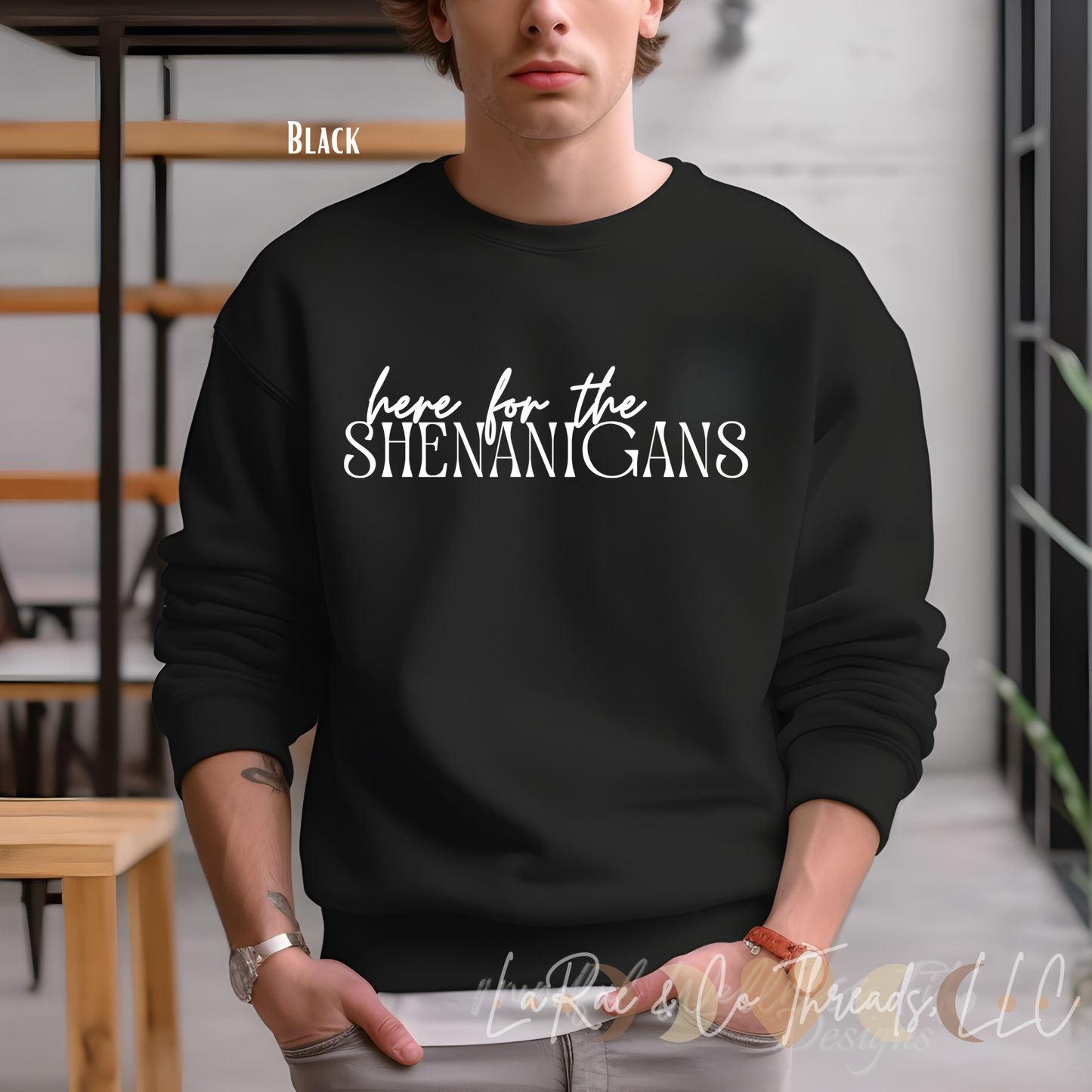 Here For The Shenanigans Sweatshirt, St. Patrick's Day Crewneck, Irish Sweatshirt, Lucky Crewneck, St. Patty's Day Sweatshirt, Gift for Her