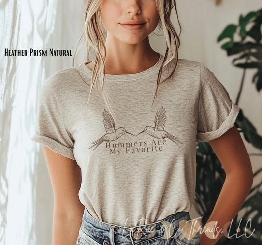 Hummers Are My Favorite Minimal Bird Graphic Tee, Hummingbird Lover Shirt