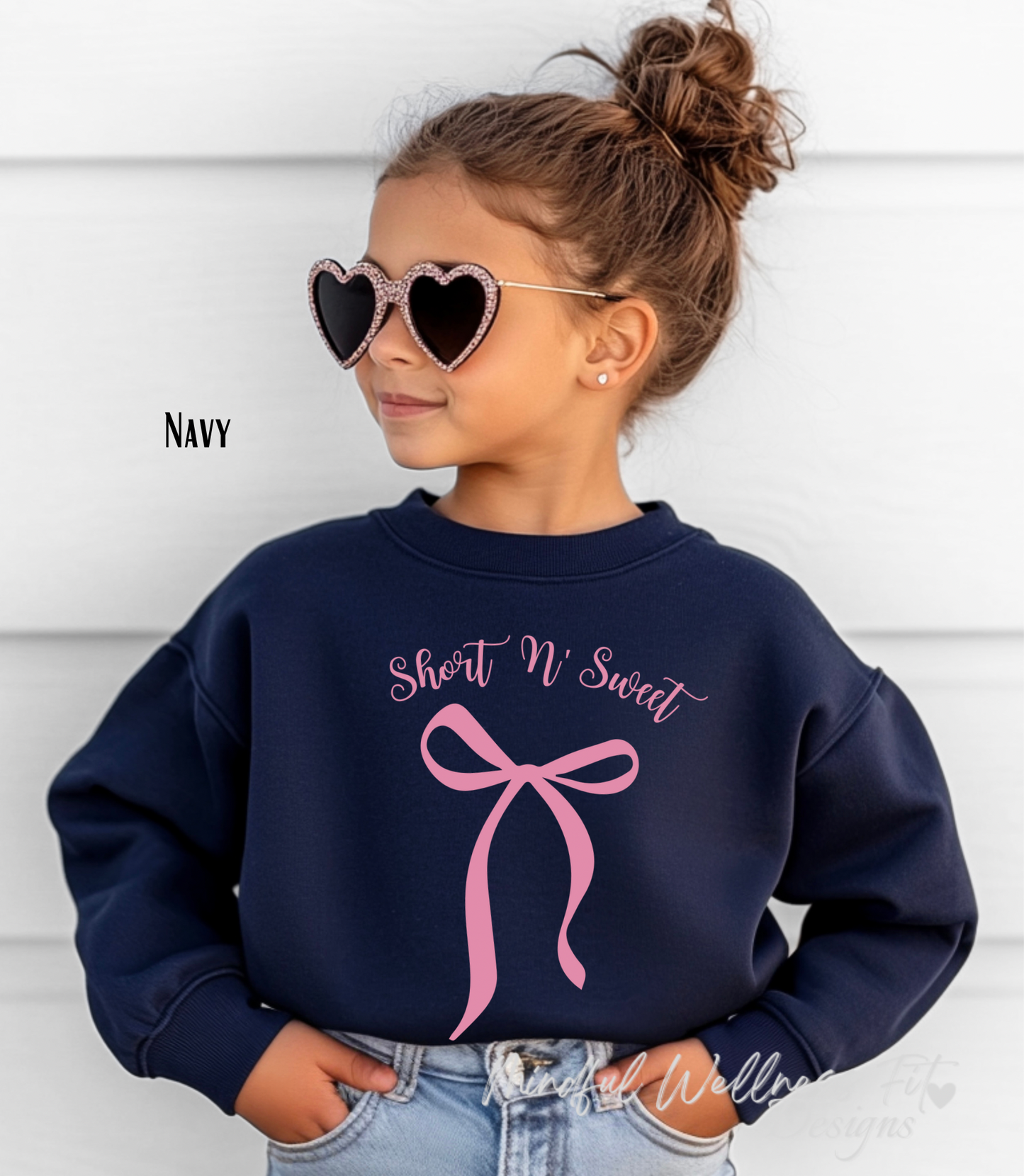 Kids Short N' Sweet Sweatshirt, Coquette Aesthetic, Pop Culture Crew, Music Lover Sweater, Kids Cute Bow Sweater, Music Festival Sweatshirt