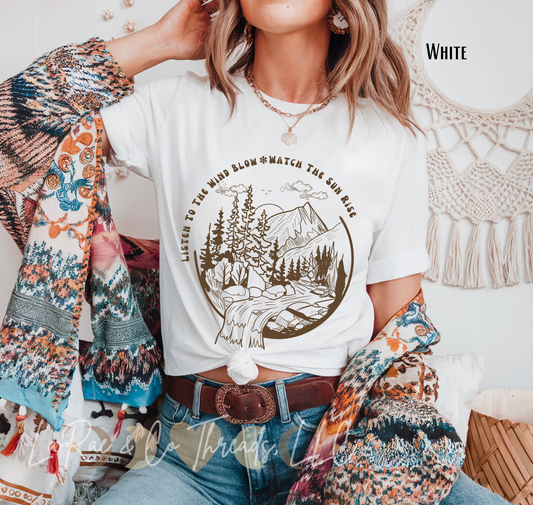 Listen To The Wind Blow Watch The Sun Rise Shirt, Sunset Shirt, Nature Lover Shirt, Song Lyric Tee, Music Lover Shirt, Musician Gift, She's A Legend Shirt