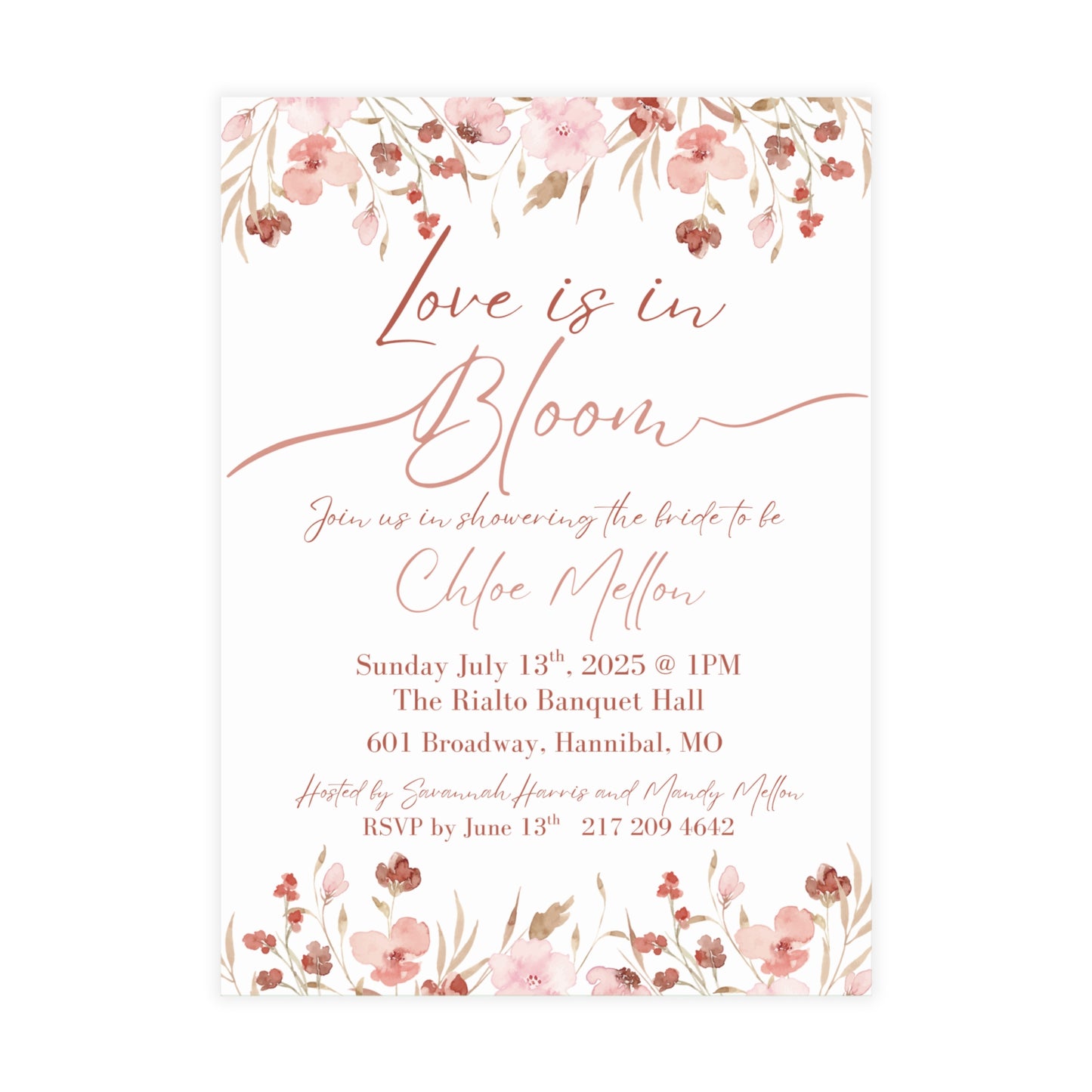 Postcard Bundles - Love is in Bloom Bridal Shower Invitation