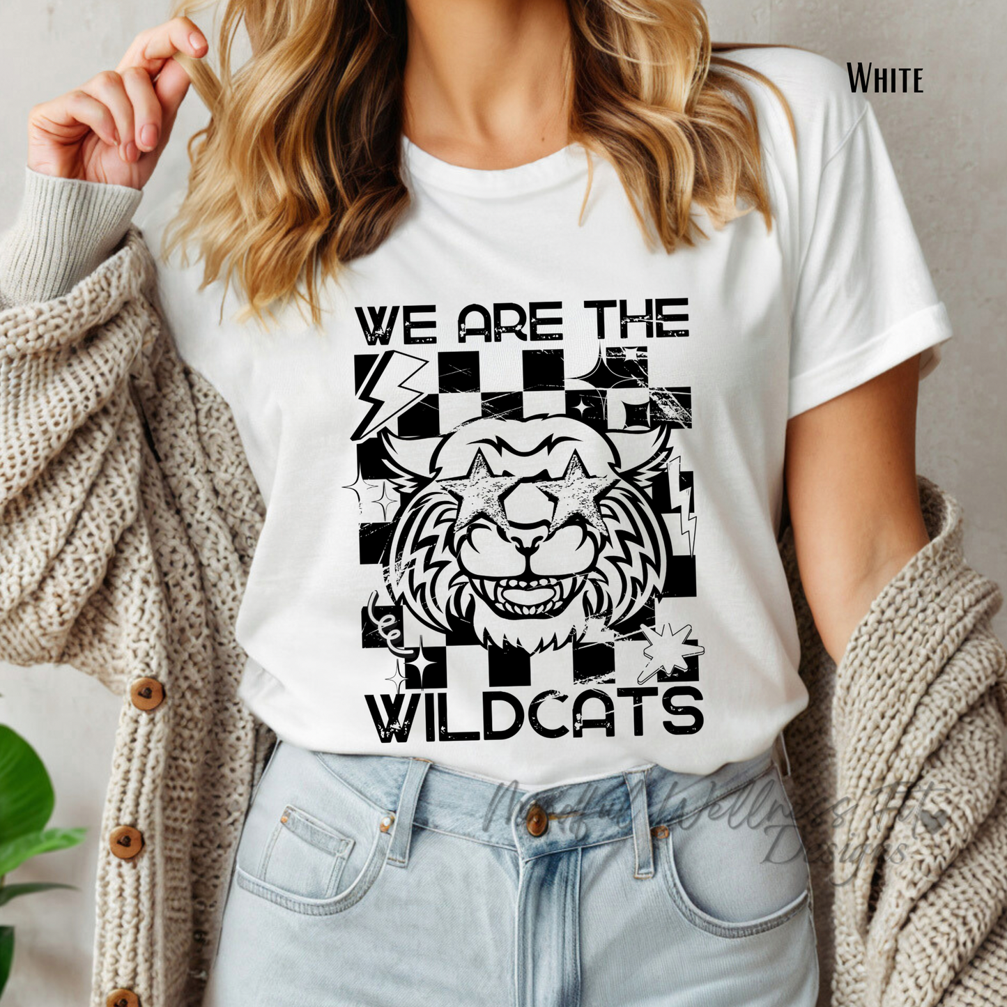 We Are The Wildcats Shirt, Retro Wildcat Tee, Vintage Checkered Wildcat Teacher Shirt, Back To School Teacher Shirt, Wildcat Mascot Shirt, Wildcat Educator Shirt