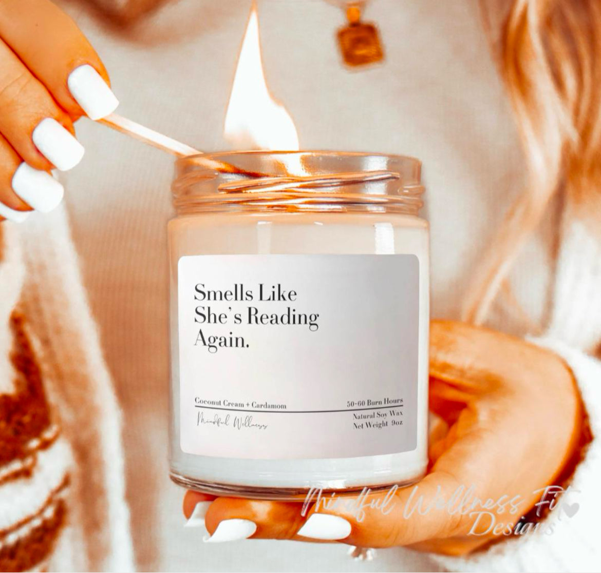 Smells Like She's Reading Again Soy Candle, Funny Book Lover Candle, Sarcastic Candle Best Friend Gift, Scented Candle for Readers