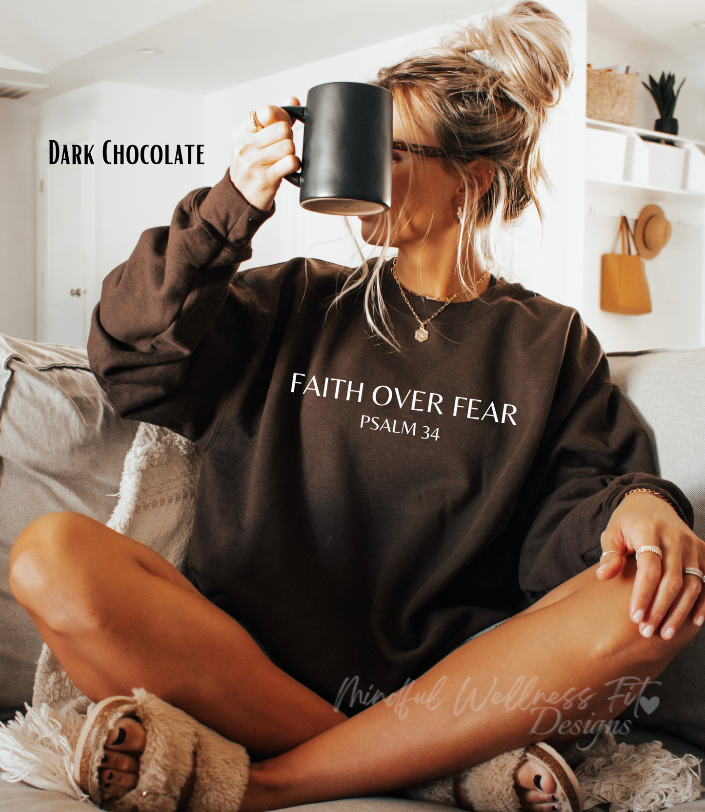 Faith Over Fear Sweatshirt, Psalm 34 Christian Sweater, Minimal Religious Crew, Bible Verse Sweater, Scripture Sweatshirt, Have Faith Crew