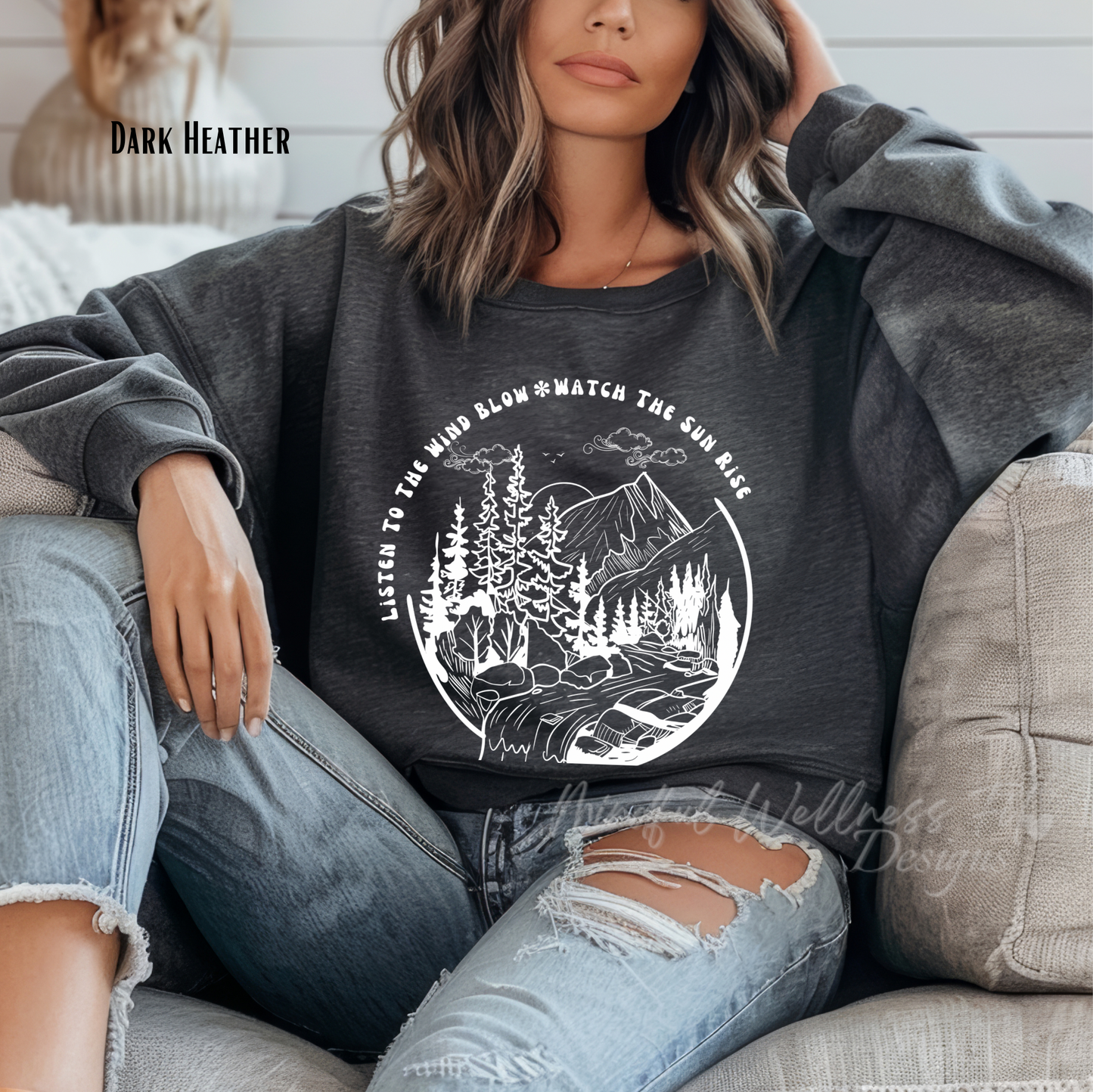 Listen To The Wind Blow Watch The Sun Rise Sweatshirt, Stevie Crewneck, Sunset Nature Lover Sweatshirt, Music Lover Crew, Musician Gift