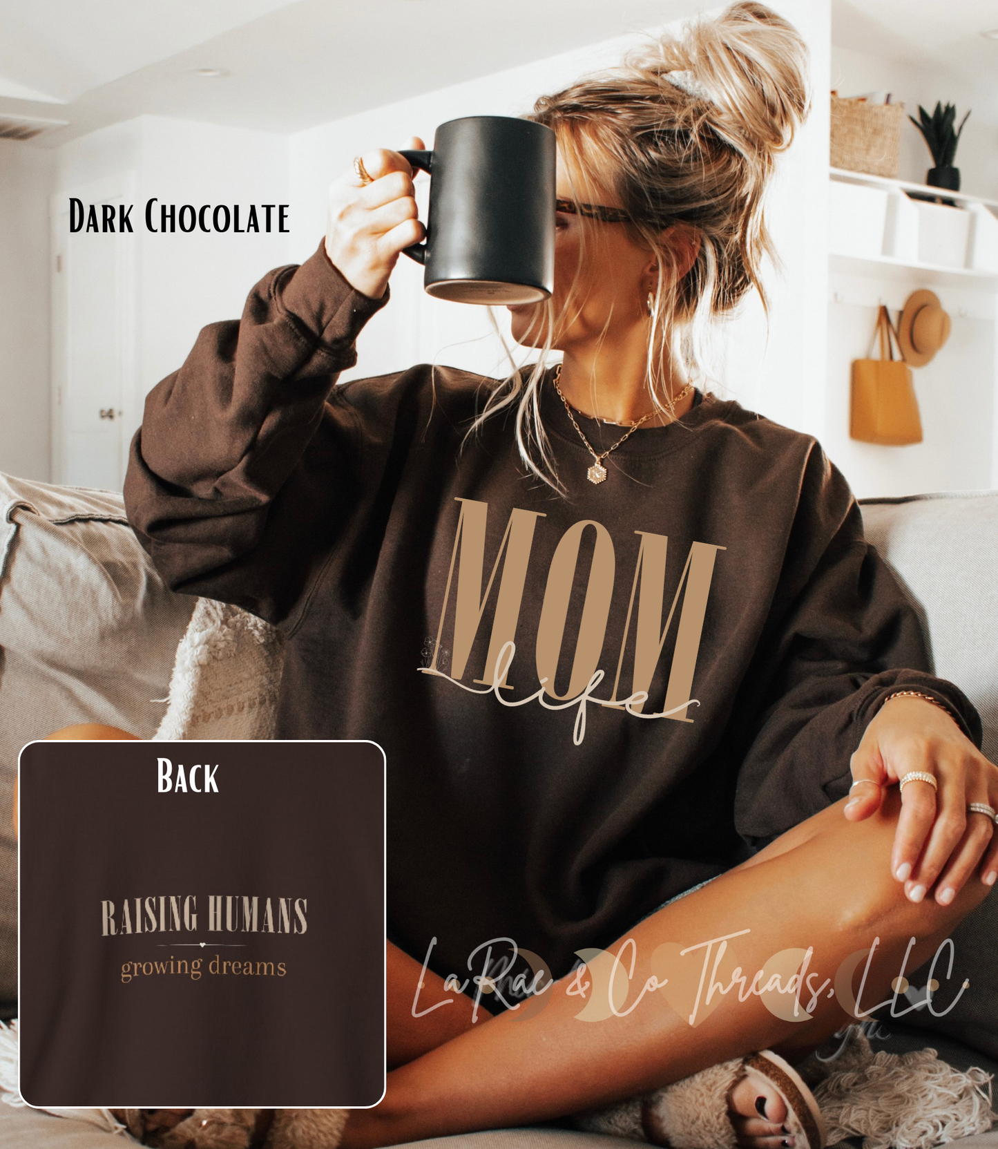 Mom Life Crewneck Sweatshirt, Raising Humans Growing Dreams Crew, Meaningful Mothers Day Sweatshirt, Thoughtful Gift for Mom