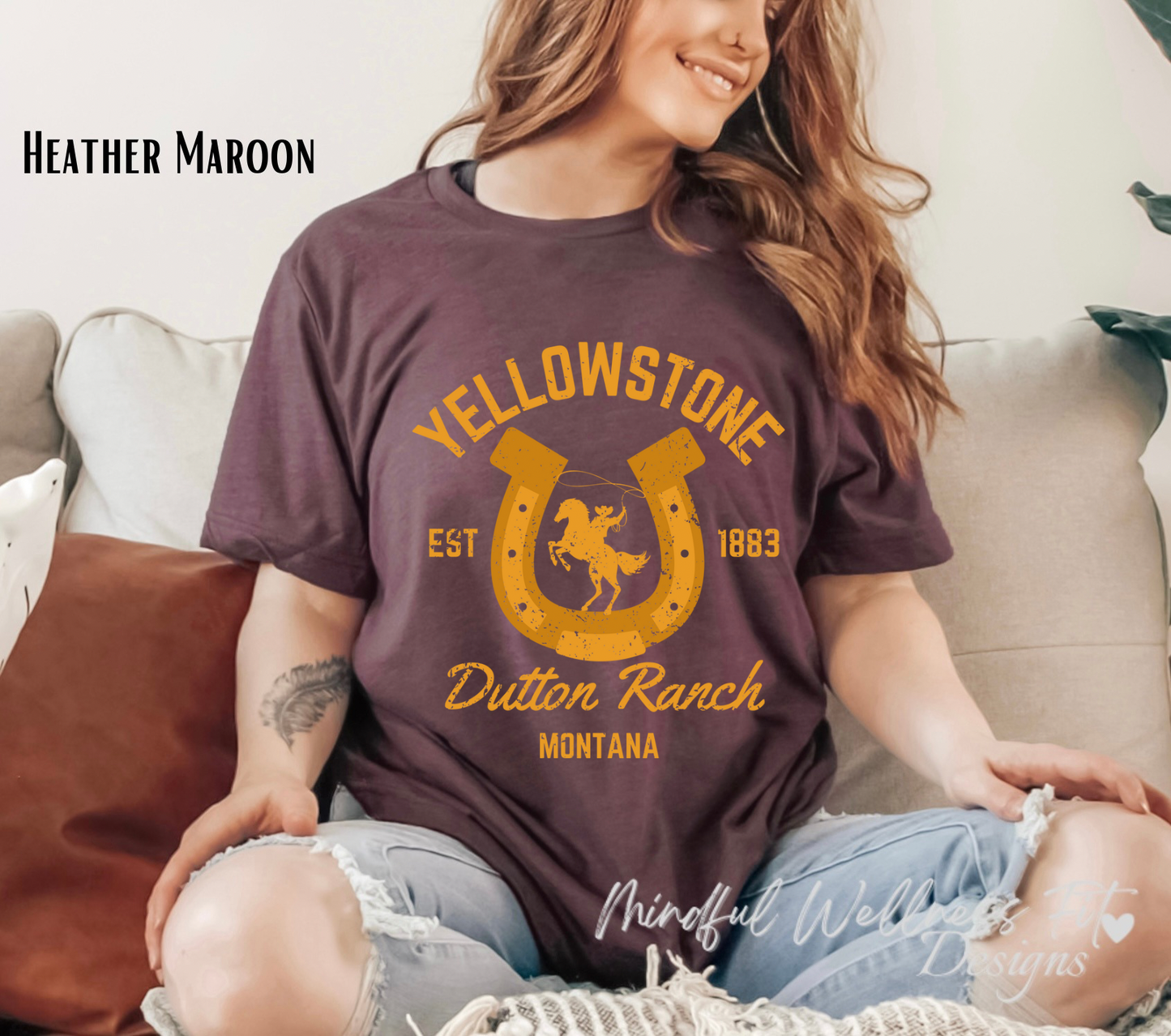 Yellowstone Dutton Ranch Shirt, Montana Country Unisex Shirt, Cowboy Horseshoe Shirt, Yellowstone Souvenir Shirt, Western Style Shirt,