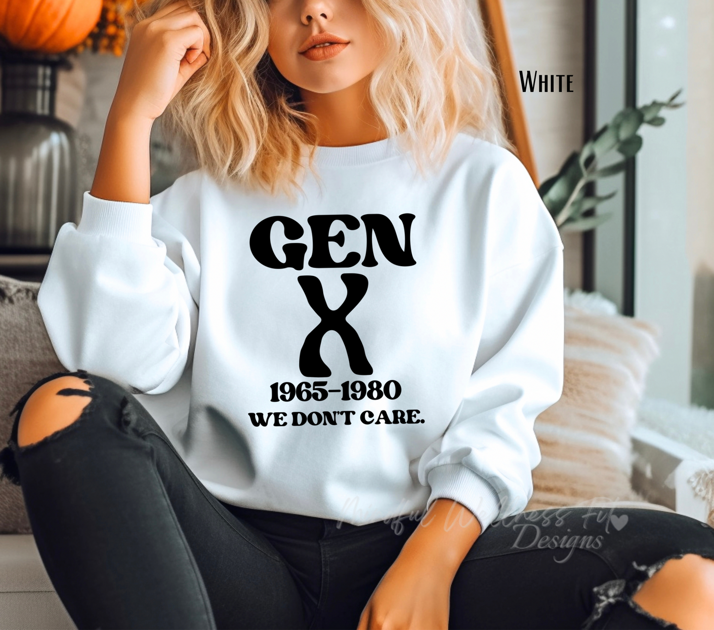 Gen X 1965-1980 We Don't Care, Vintage Vibes, Midweight Fleece Nostalgic Crewneck, Retro Gen X Sweatshirt, Generation X Funny 90s Sweatshirt