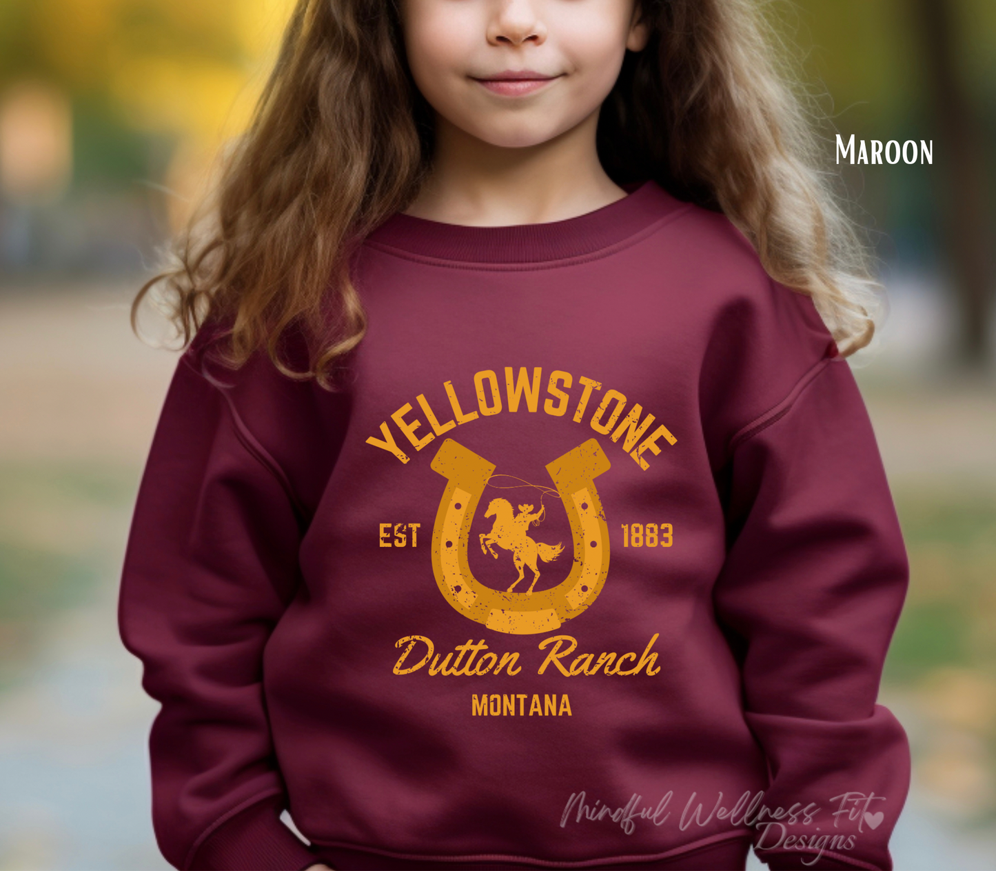 Yellowstone Dutton Ranch Youth Sweatshirt, Montana Country, Yellowstone Montana Kid Sweatshirt, Yellowstone Cowboy Kid Crewneck, Horse Crew