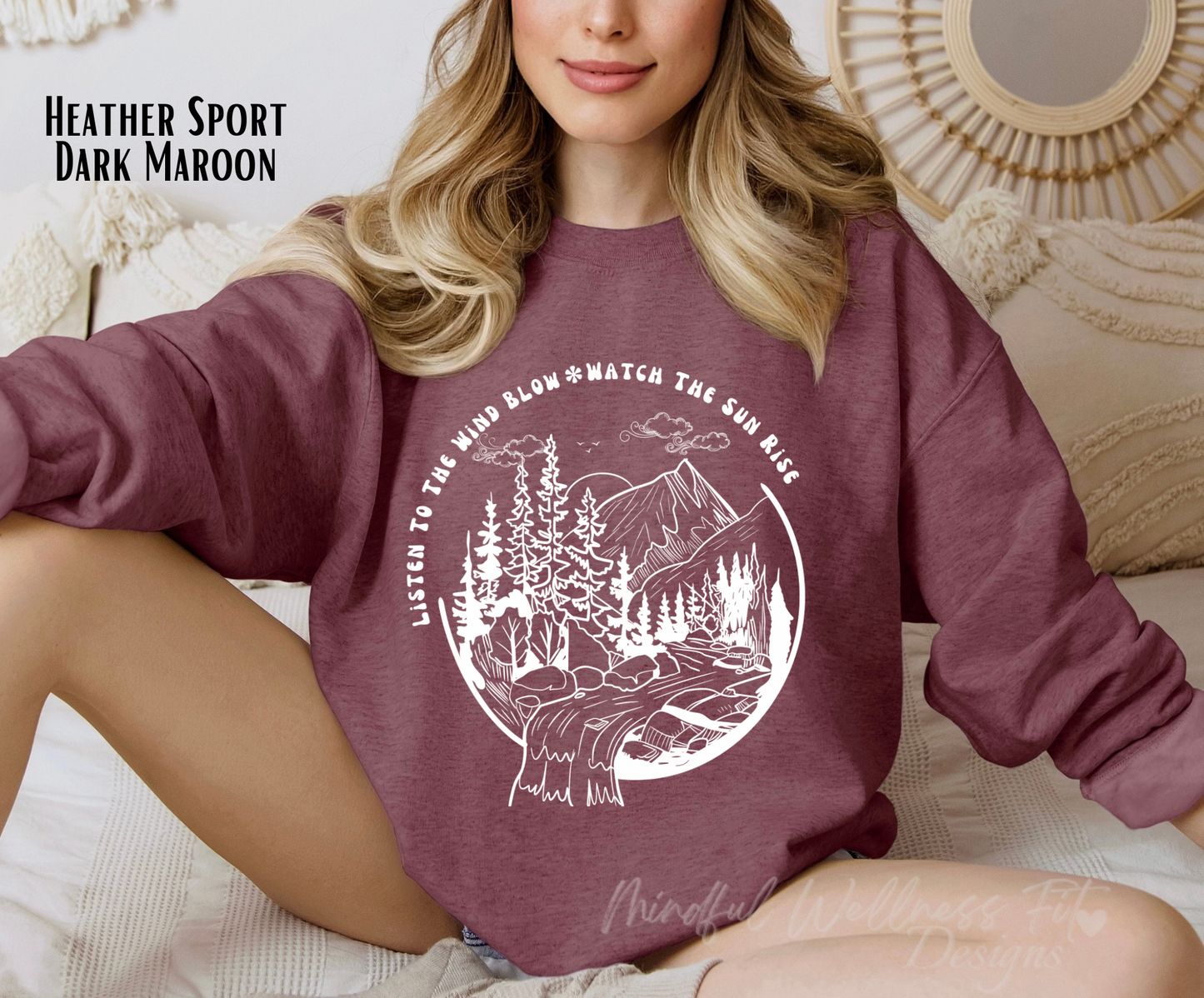 Listen To The Wind Blow Watch The Sun Rise Sweatshirt, Stevie Crewneck, Sunset Nature Lover Sweatshirt, Music Lover Crew, Musician Gift