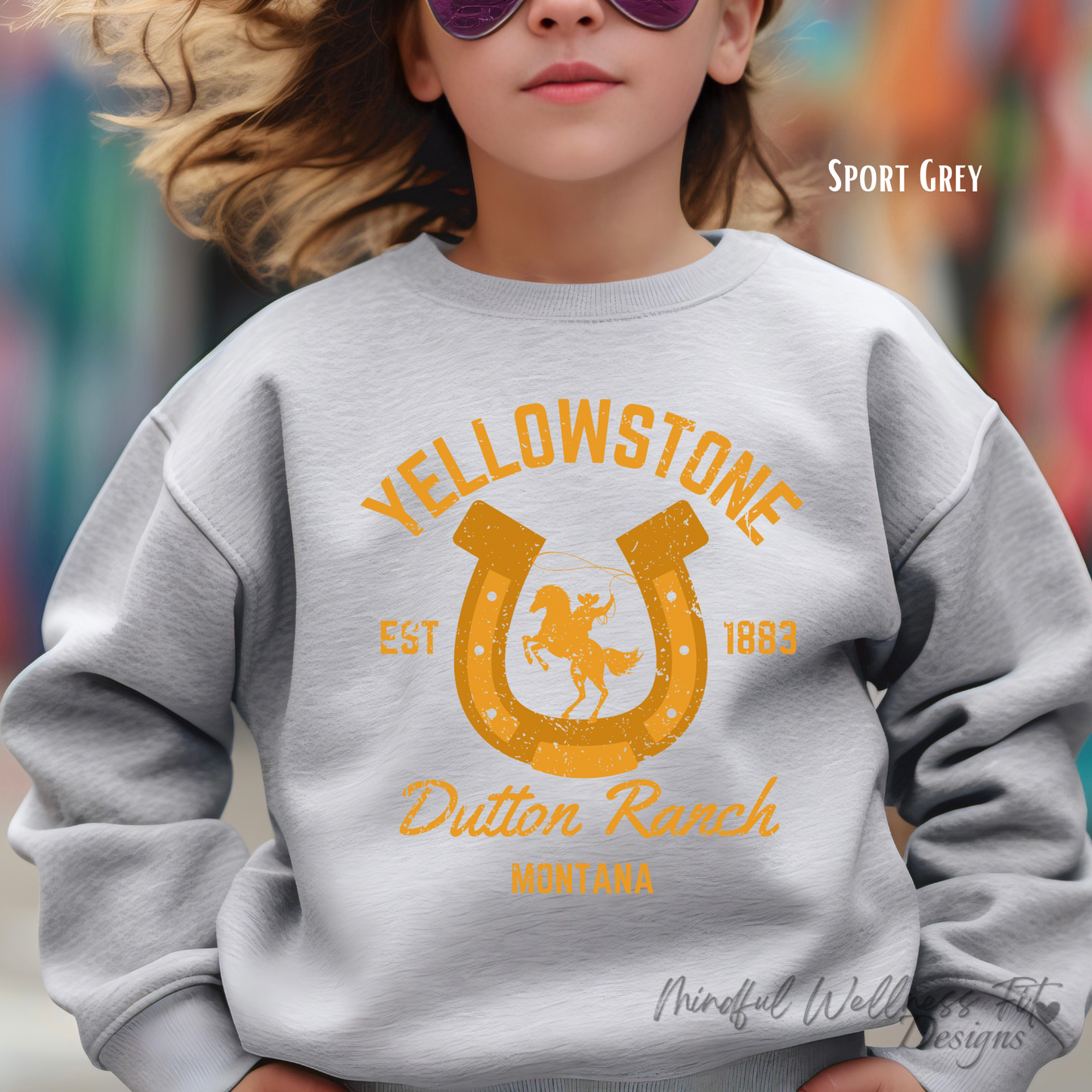 Yellowstone Dutton Ranch Youth Sweatshirt, Montana Country, Yellowstone Montana Kid Sweatshirt, Yellowstone Cowboy Kid Crewneck, Horse Crew