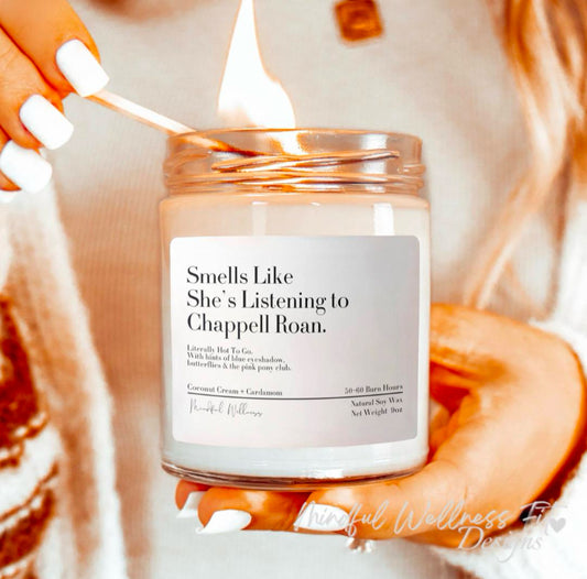 Smells Like She's Listening To Chappell Roan Soy Candle, 9oz Scented Midwest Princess Candle, Music Lover Candle, Aesthetic Chappell Candle