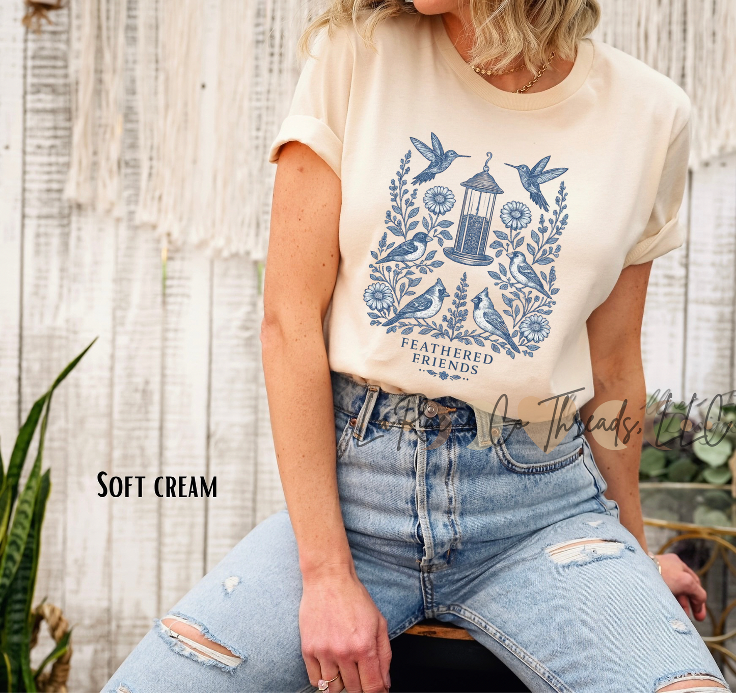 Floral 'Feathered Friends' Garden Shirt, Bird Watching Shirt, Vintage Hummingbird & Wildflower Tee, Cottaecore Bird Lover Shirt
