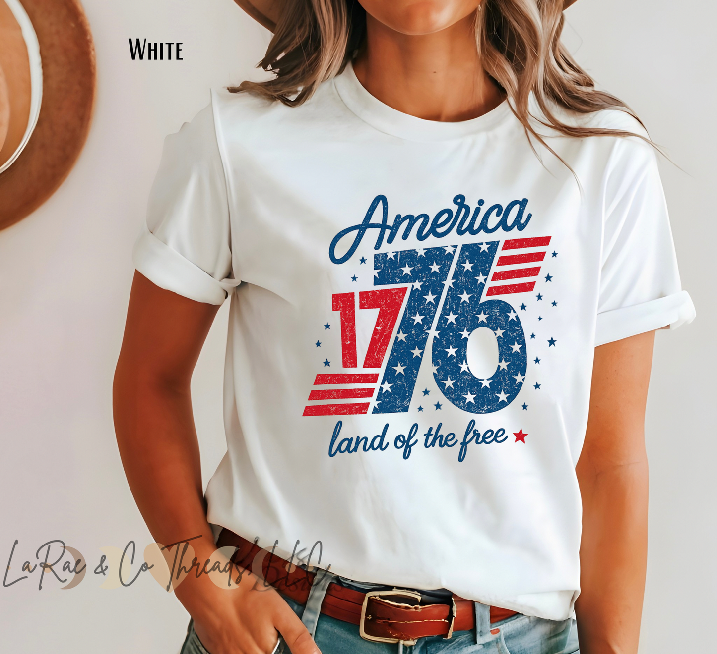 1776 America Tee - "Land of the Free" Patriotic Fourth of July T-Shirt, Retro USA Tee, 250 years of America, Vintage 1776 Land of the Free Shirt