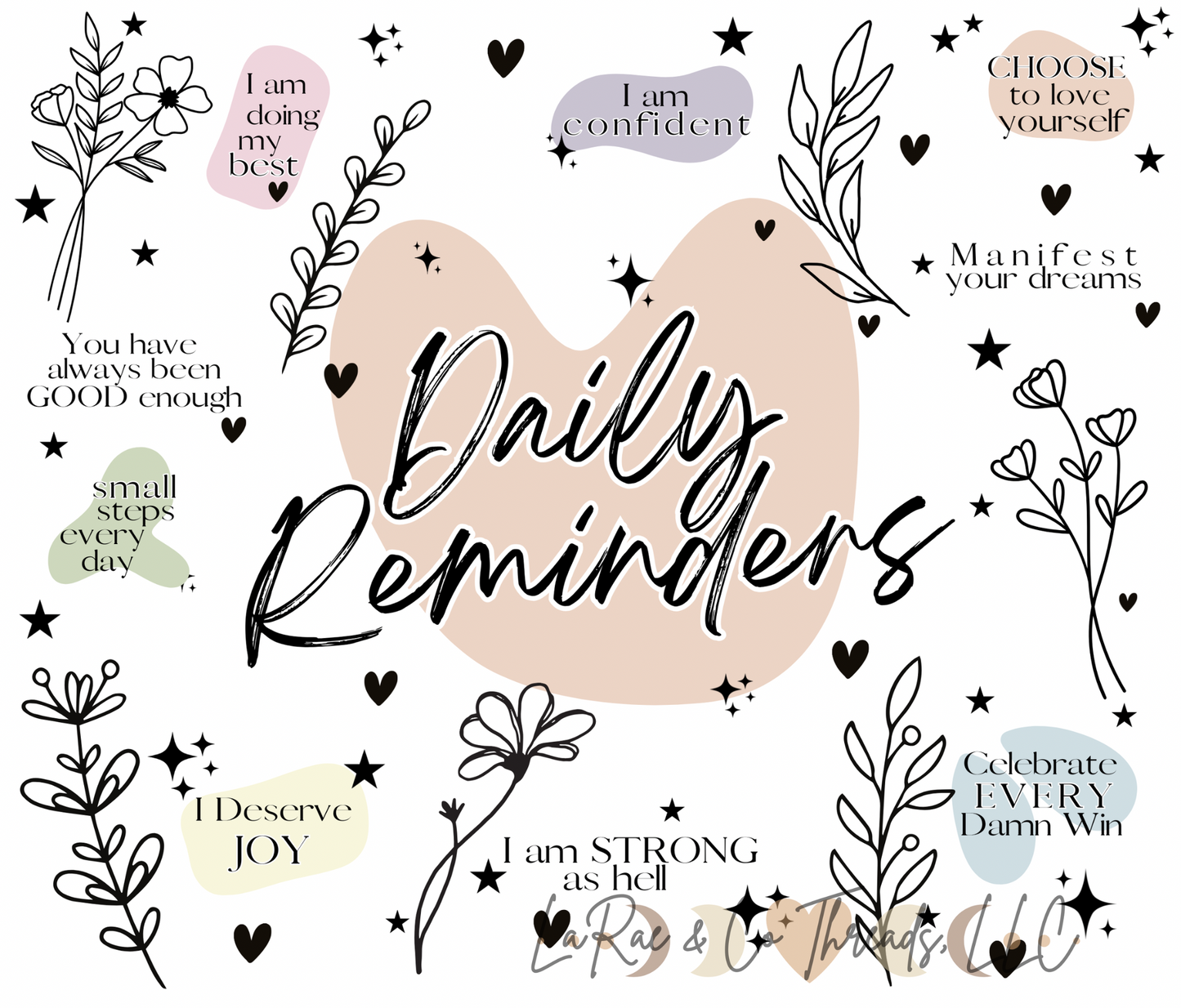 Daily Affirmation Tumbler, Positive Mindset Cup, 20oz Self Love Gift for Women, Mental Health Reminder Stainless Steel Tumbler — Daily Reminder Motivational Travel Cup