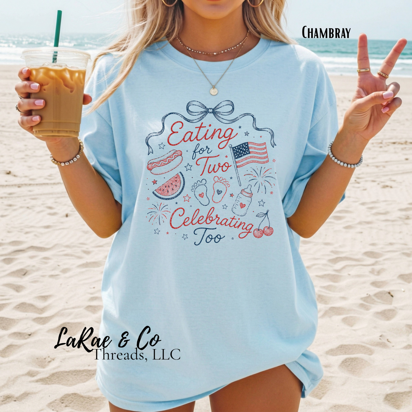 Eating for Two, Celebrating Too, Fourth of July Cook Out Pregnancy Shirt, Patriotic Mom to Be Tee, Patriotic Announcement Shirt, 4th of July Baby Reveal Tee