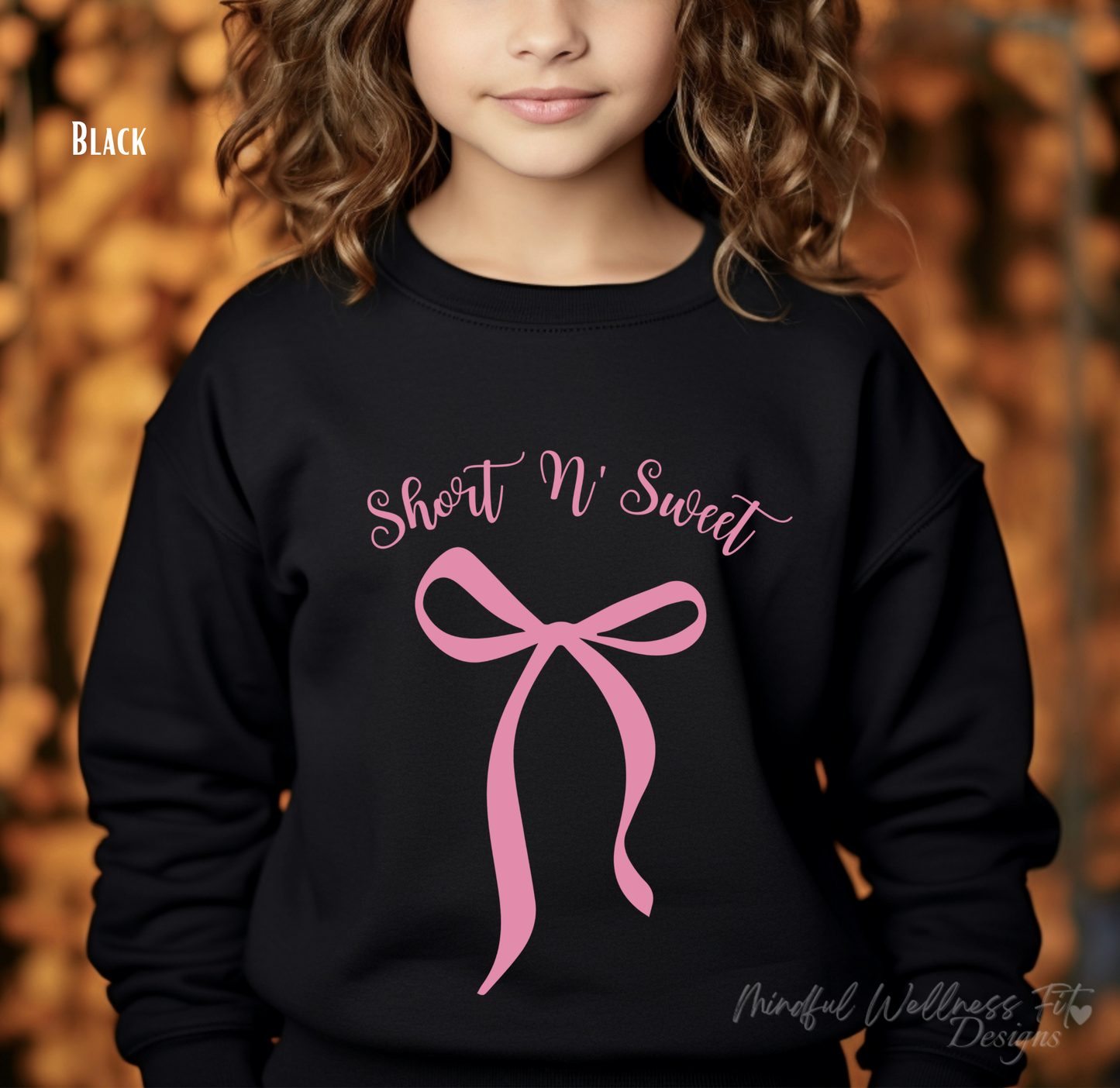 Kids Short N' Sweet Sweatshirt, Coquette Aesthetic, Pop Culture Crew, Music Lover Sweater, Kids Cute Bow Sweater, Music Festival Sweatshirt