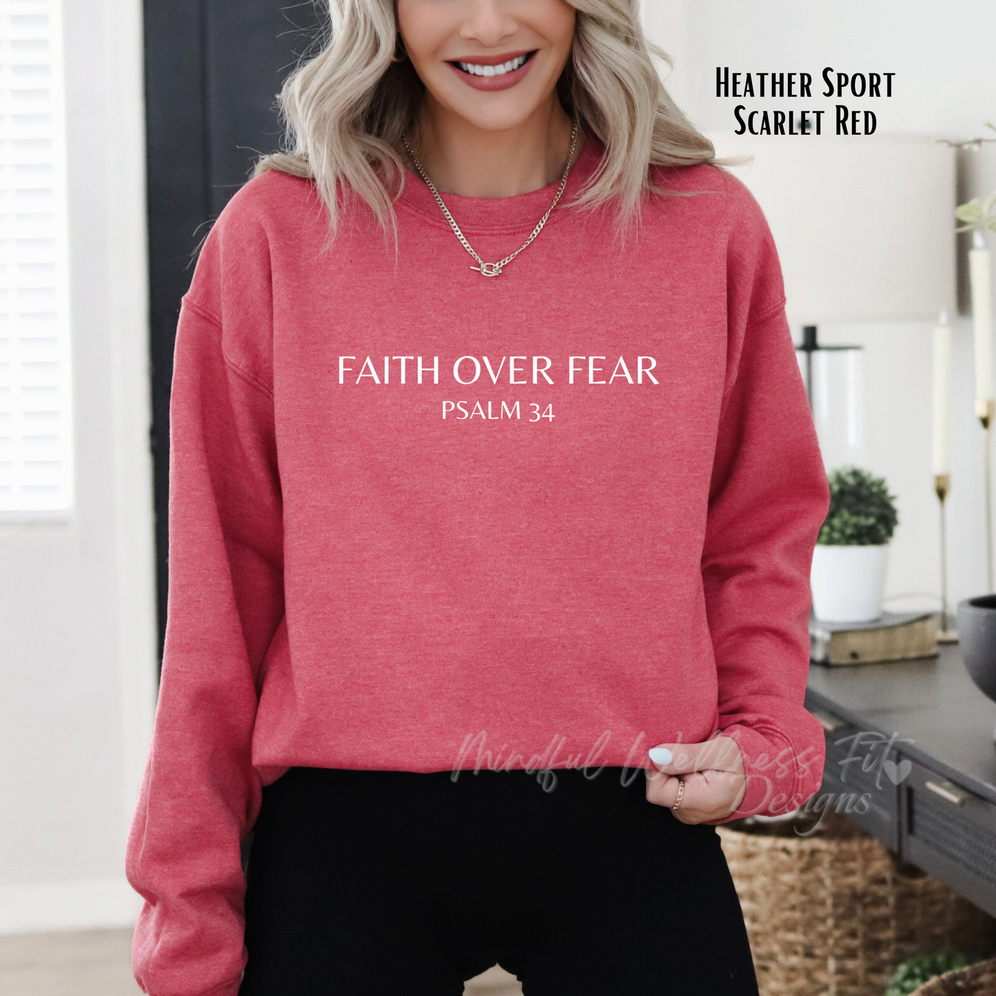 Faith Over Fear Sweatshirt, Psalm 34 Christian Sweater, Minimal Religious Crew, Bible Verse Sweater, Scripture Sweatshirt, Have Faith Crew