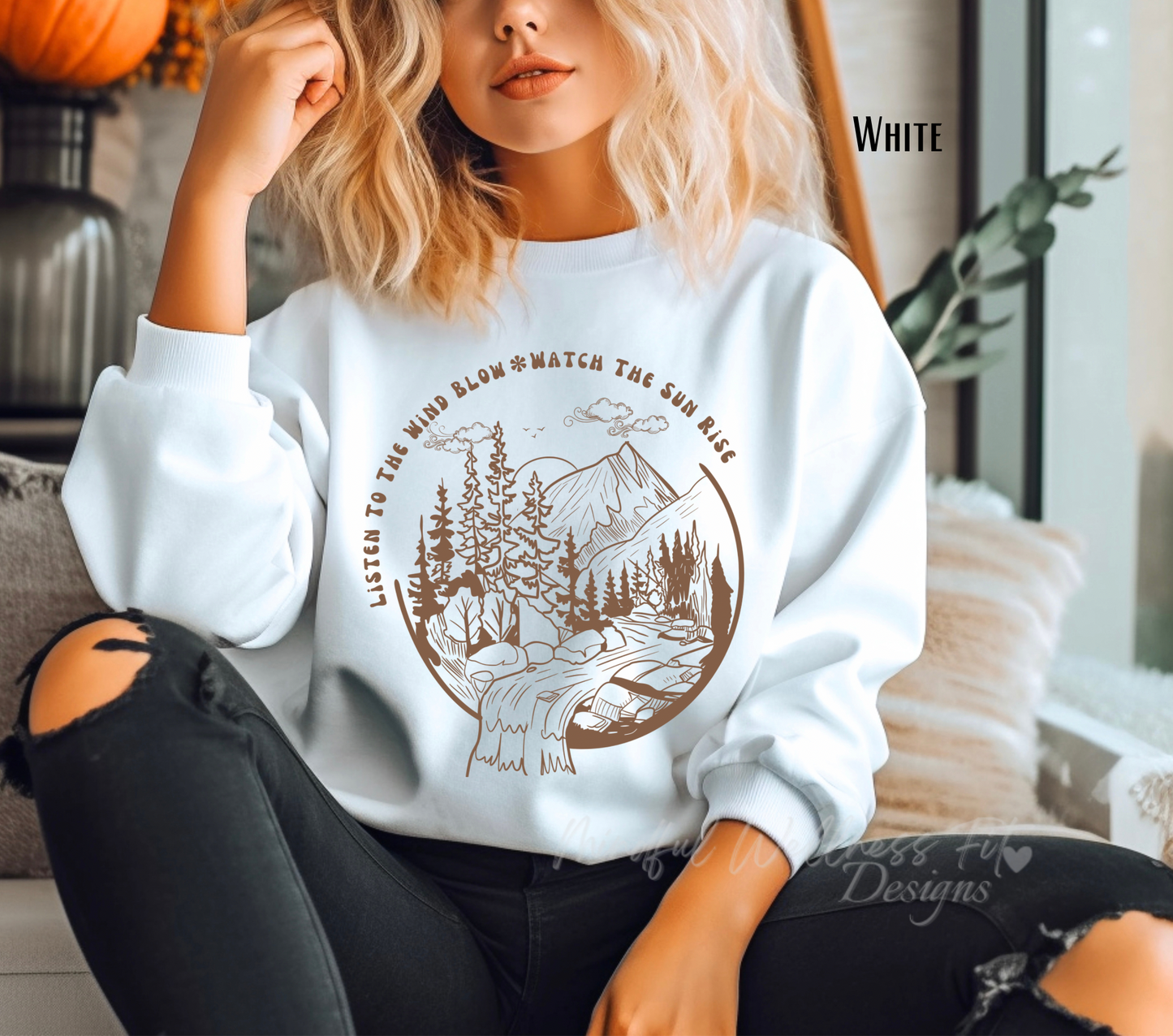 Listen To The Wind Blow Watch The Sun Rise Sweatshirt, Stevie Crewneck, Sunset Nature Lover Sweatshirt, Music Lover Crew, Musician Gift