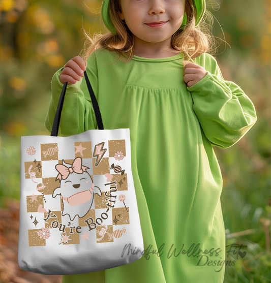 You're Boo-tiful Ghost Trick or Treat Tote Bag, Small Kids Boo-Jee Halloween Bag, You Are Boo-tiful Ghost Tote Bag, Kids Cute Ghost Tote