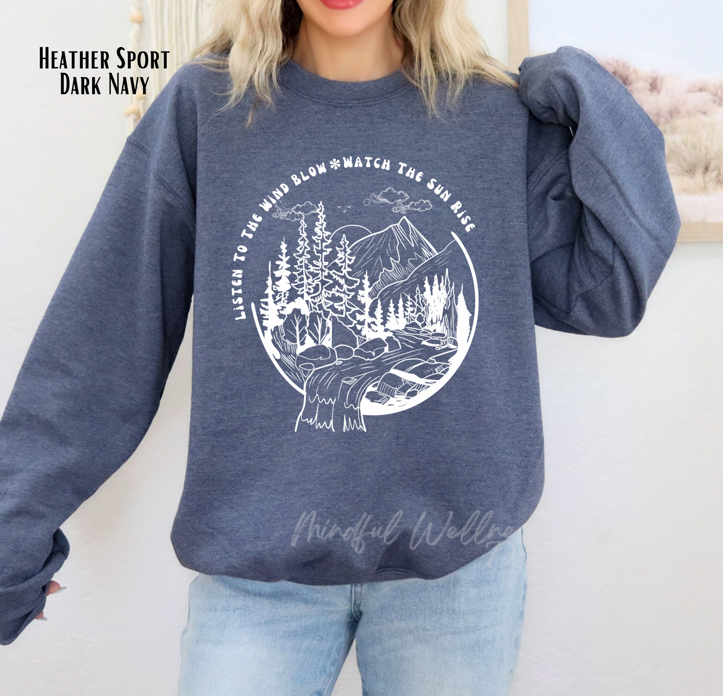 Listen To The Wind Blow Watch The Sun Rise Sweatshirt, Stevie Crewneck, Sunset Nature Lover Sweatshirt, Music Lover Crew, Musician Gift