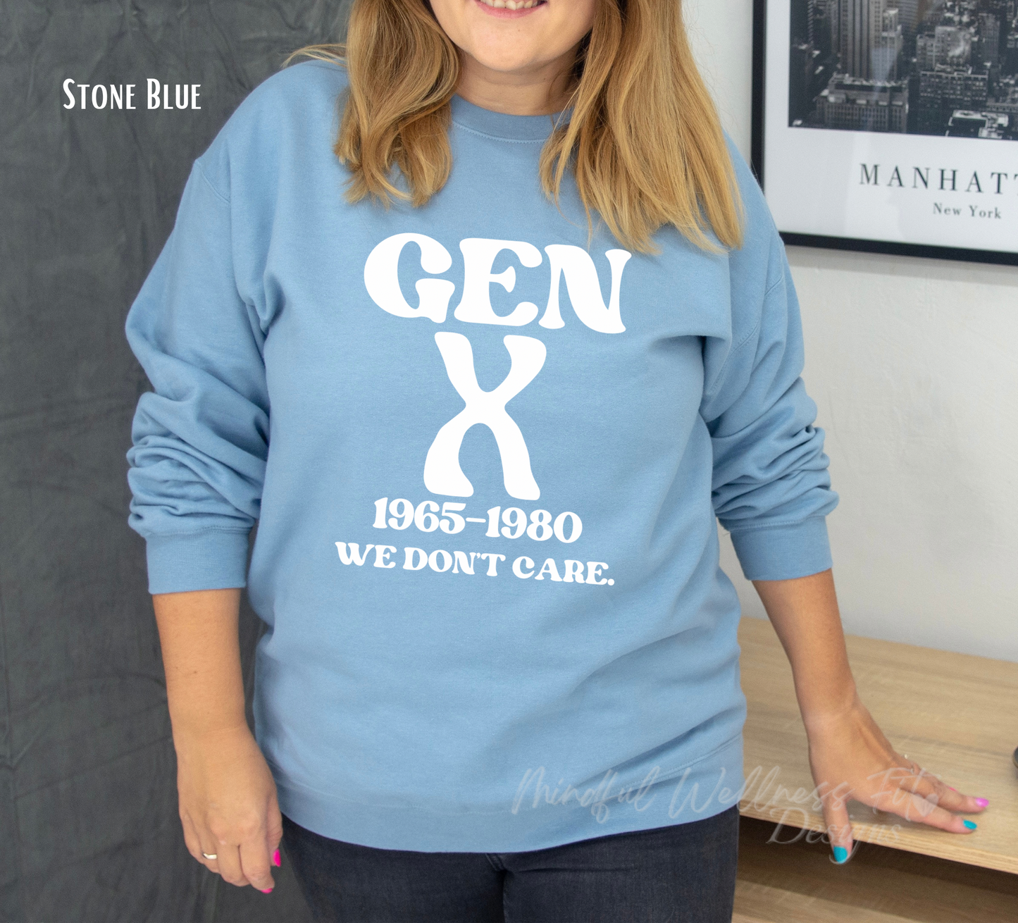 Gen X 1965-1980 We Don't Care, Vintage Vibes, Midweight Fleece Nostalgic Crewneck, Retro Gen X Sweatshirt, Generation X Funny 90s Sweatshirt