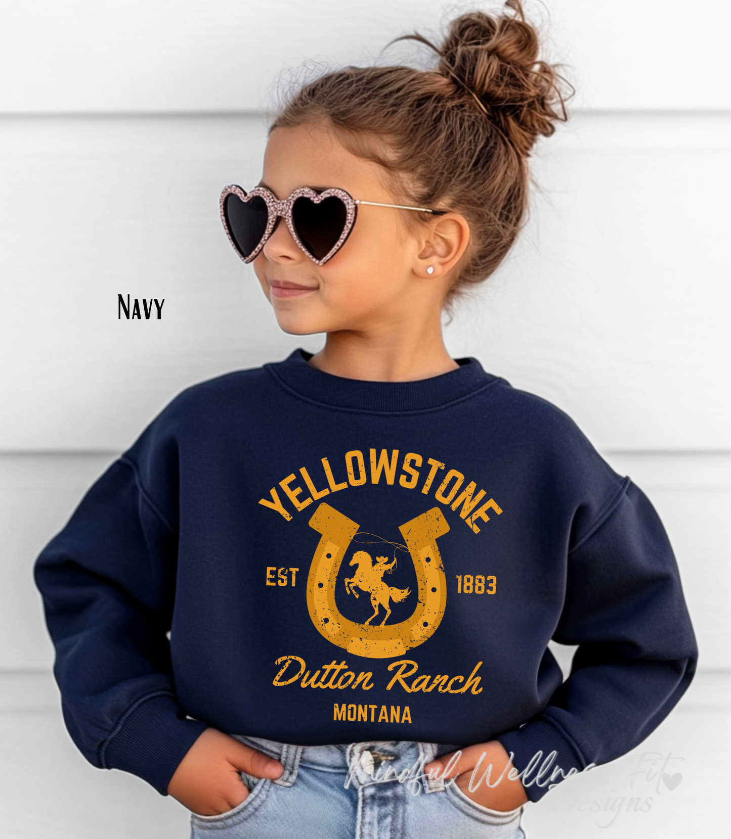 Yellowstone Dutton Ranch Youth Sweatshirt, Montana Country, Yellowstone Montana Kid Sweatshirt, Yellowstone Cowboy Kid Crewneck, Horse Crew