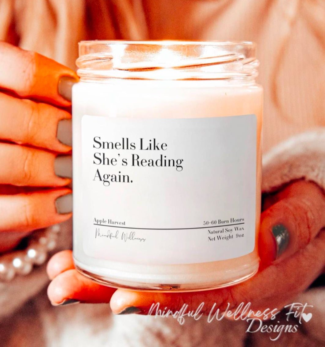 Smells Like She's Reading Again Soy Candle, Funny Book Lover Candle, Sarcastic Candle Best Friend Gift, Scented Candle for Readers