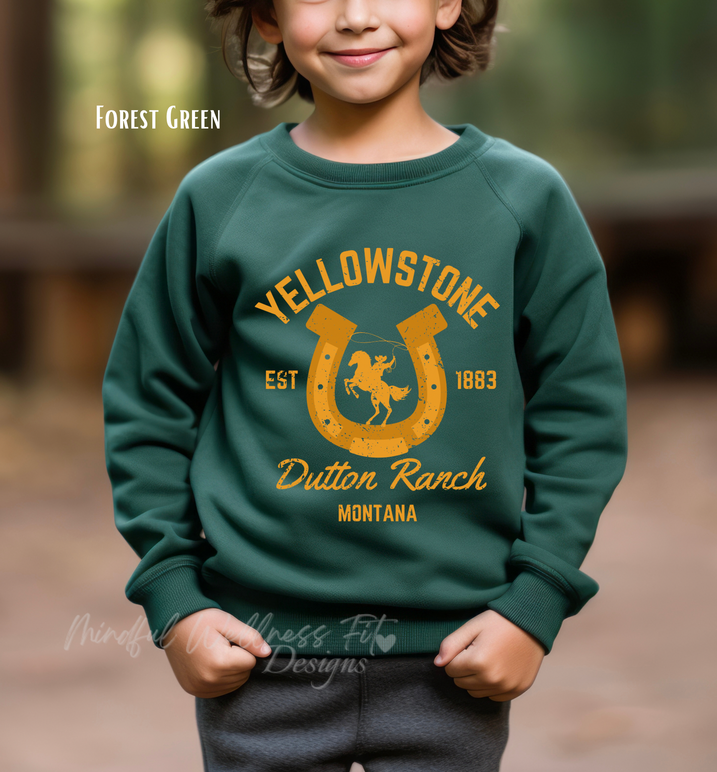 Yellowstone Dutton Ranch Youth Sweatshirt, Montana Country, Yellowstone Montana Kid Sweatshirt, Yellowstone Cowboy Kid Crewneck, Horse Crew