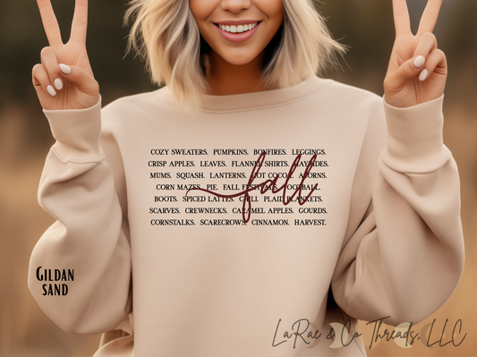 Fall Cozy Crewneck, Pumpkins, Hayrides, Fall Nights Sweatshirt, Autumn Vibes Crewneck, Autumn Lover Shirt, Cozy Sweater Weather