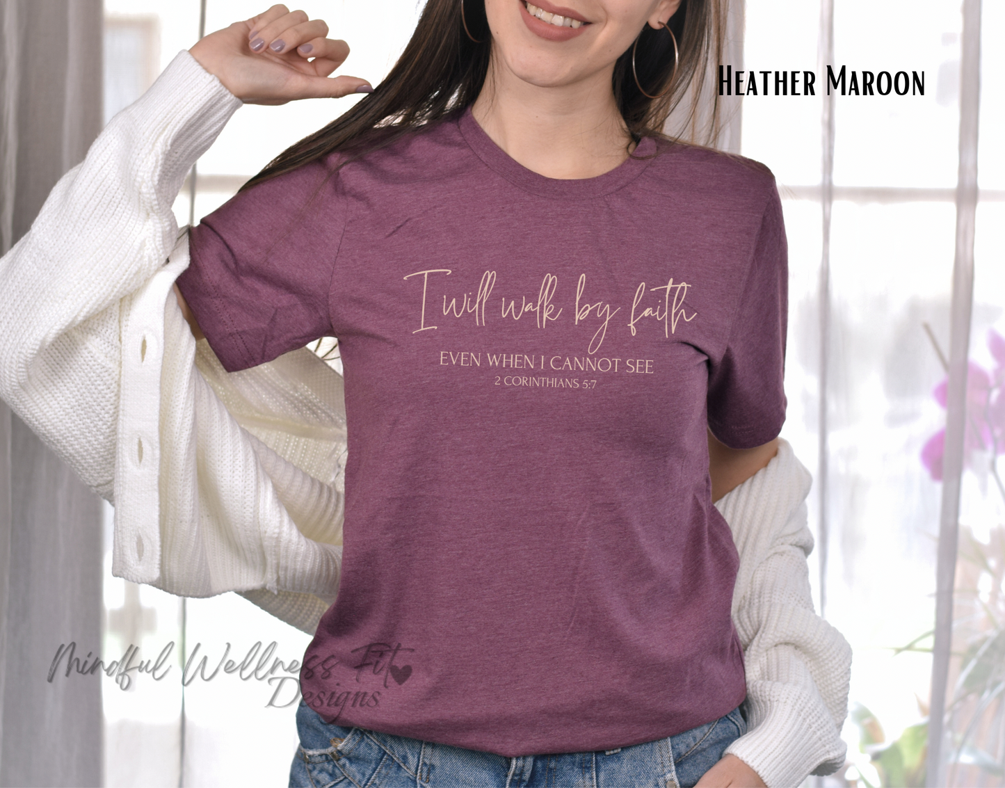 I Will Walk By Faith Shirt, Christian Shirt, Even When I Cannot See Shirt, Scripture Shirt, Easter Gift, Religious Tee, Bible Verse Shirt