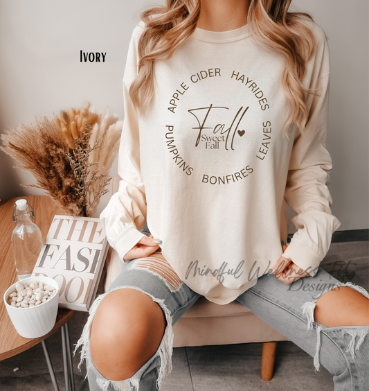 Fall Sweet Fall Shirt, Fall Bonfires Shirt, Autumn Pumpkin Tee, Fall Leaves Shirt, Trendy Fall Tee, Fall Vibes Shirt for Women, Gift for Her