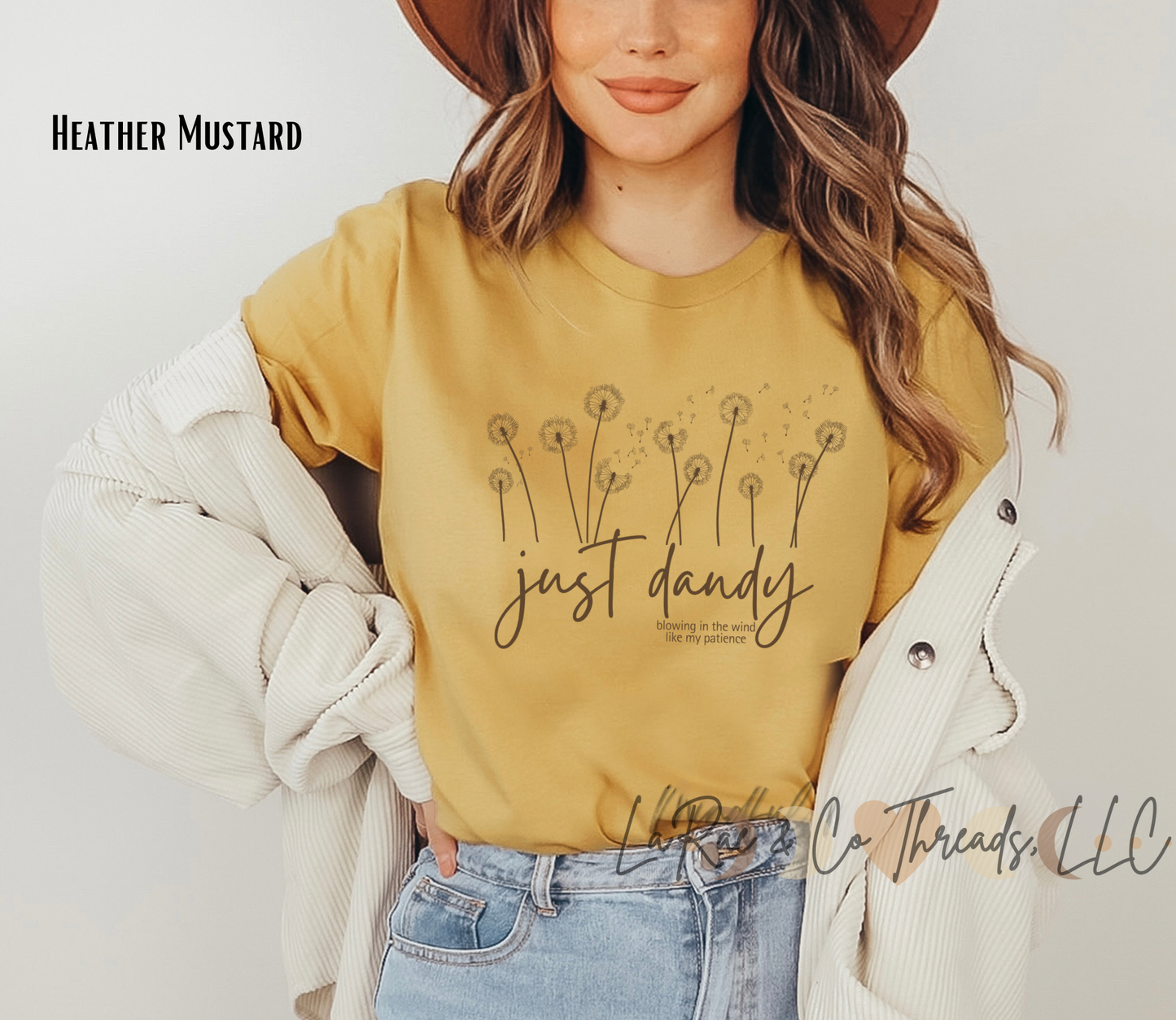 Just Dandy Shirt, Funny Dandelion Graphic Tee for Women, Midlife Mood Shirt, Witty Women's Spring Tee