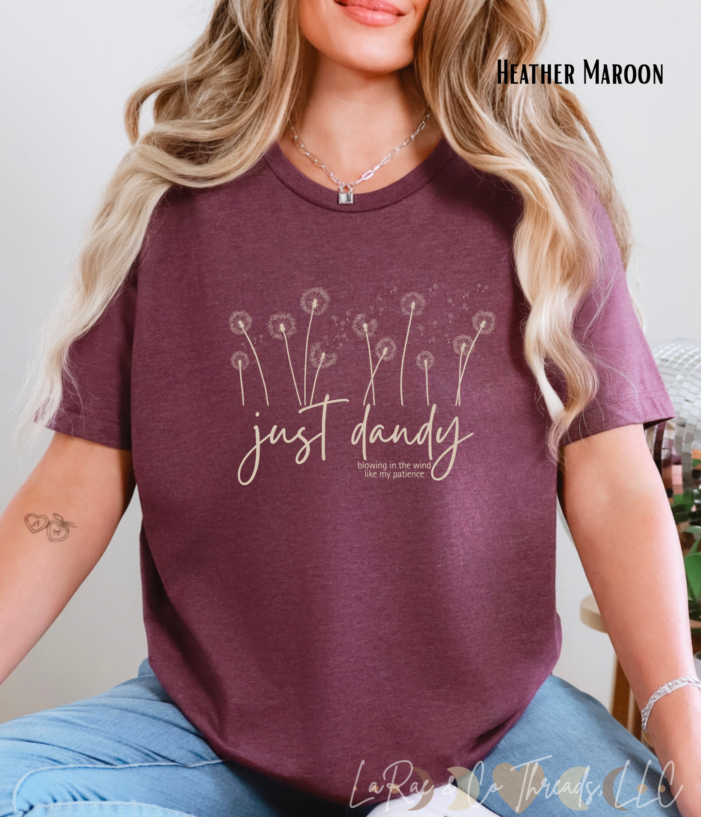 Just Dandy Shirt, Funny Dandelion Graphic Tee for Women, Midlife Mood Shirt, Witty Women's Spring Tee